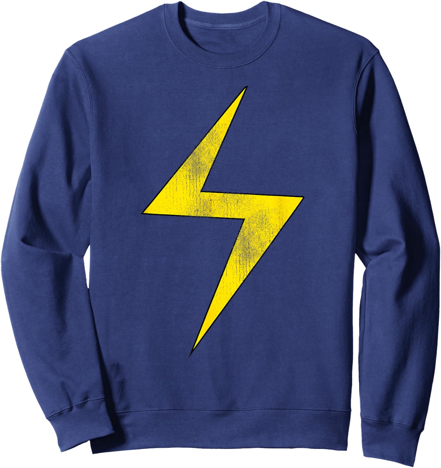 Marvel Ms. Marvel Vintage Lightning Bolt Comic Icon Sweatshirt - Sweatshirt | Navy