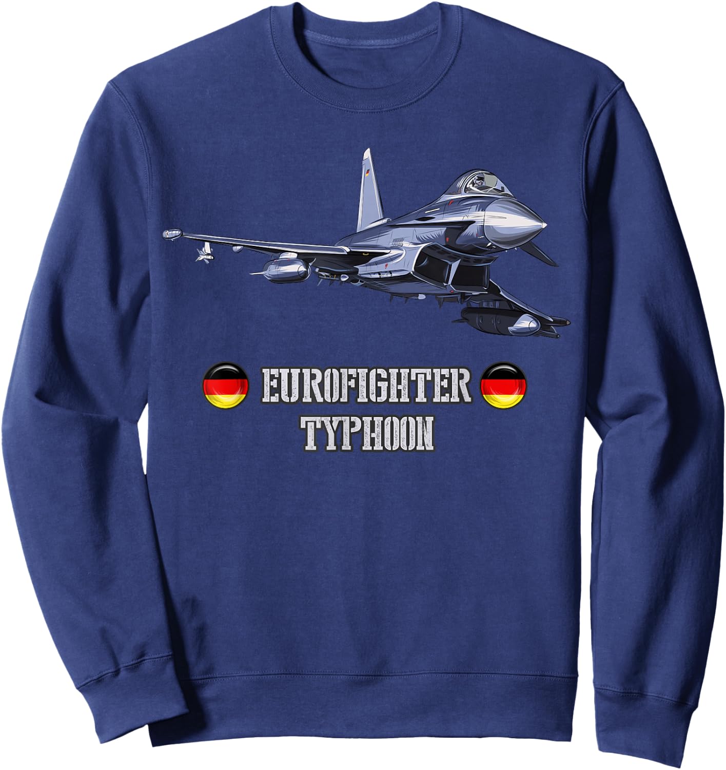 German Figher Aircraft Eurofighter Typhoon Sweatshirt - Sweatshirt | Navy