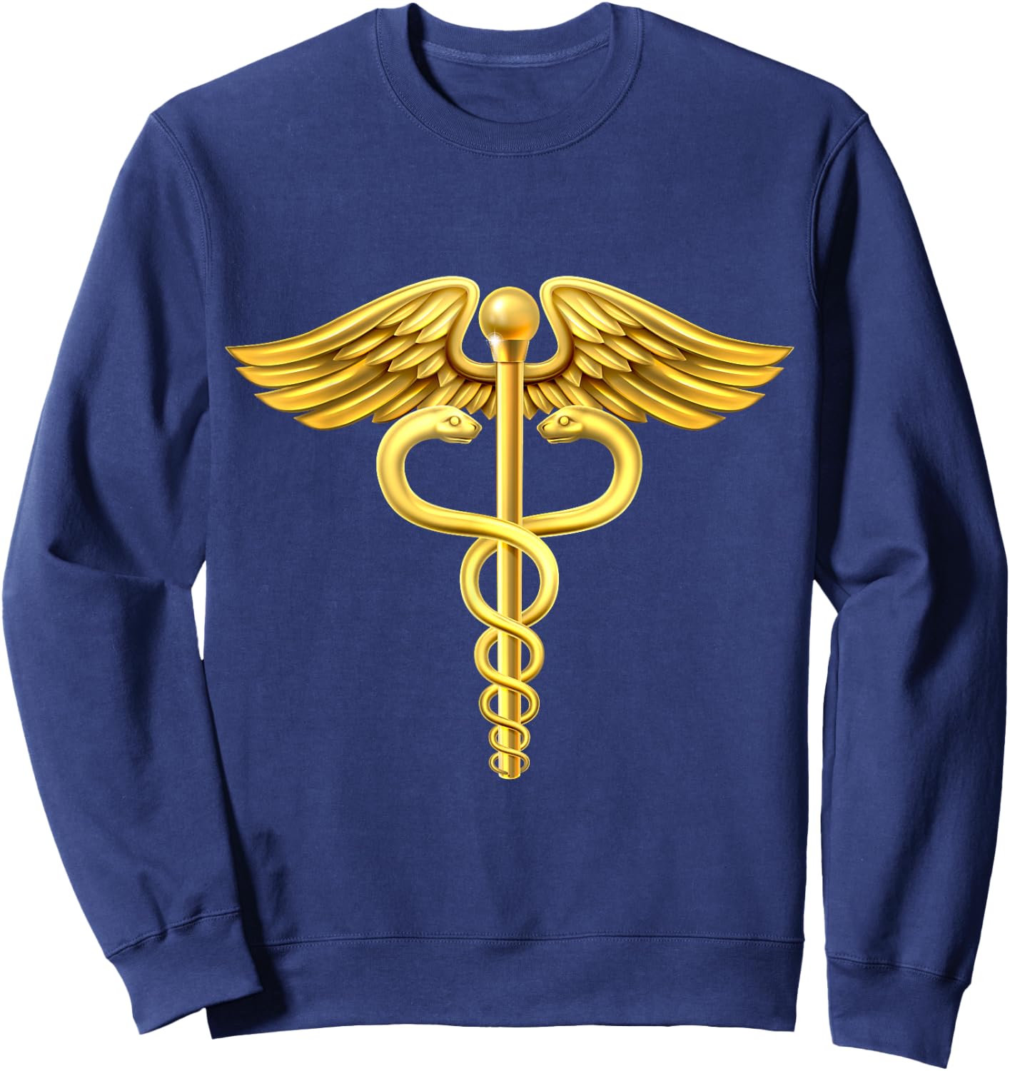 Gold caduceus medical symbol design Sweatshirt - Sweatshirt | Navy