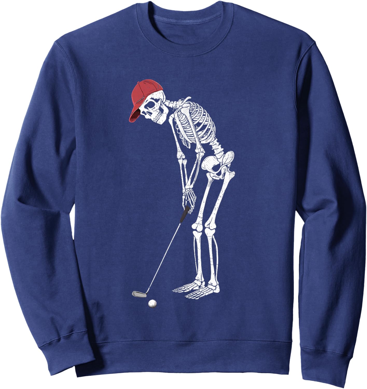 Golf Skeleton Halloween Player Catcher Boys Kids Sweatshirt - Sweatshirt | Navy