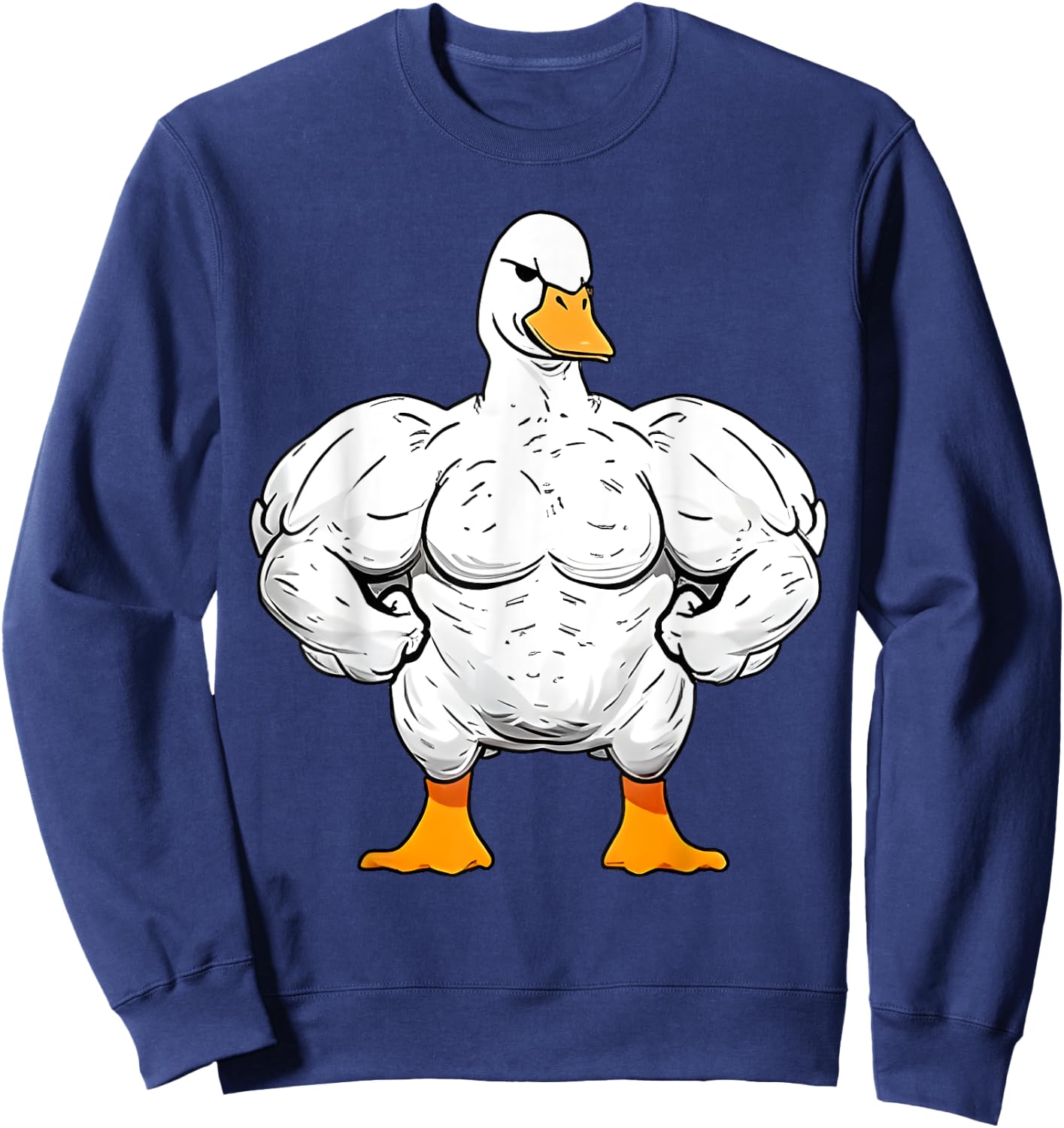 Strong Duck Gym Outfits Gym Lover Quackin Duck Weightlifting Sweatshirt - Sweatshirt | Navy