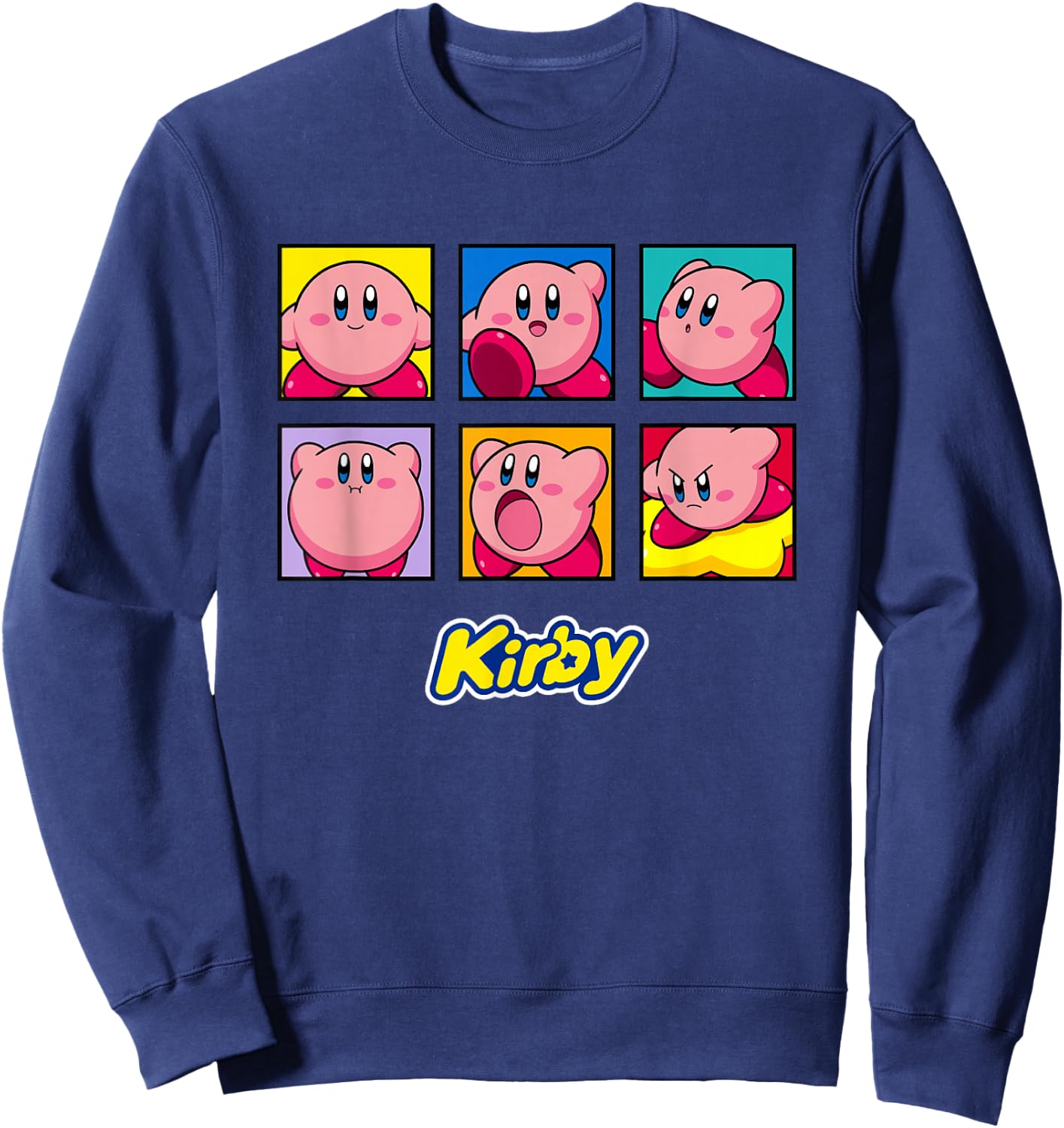 Kirby Emotions Color Portrait Box Ups Sweatshirt - Sweatshirt | Navy