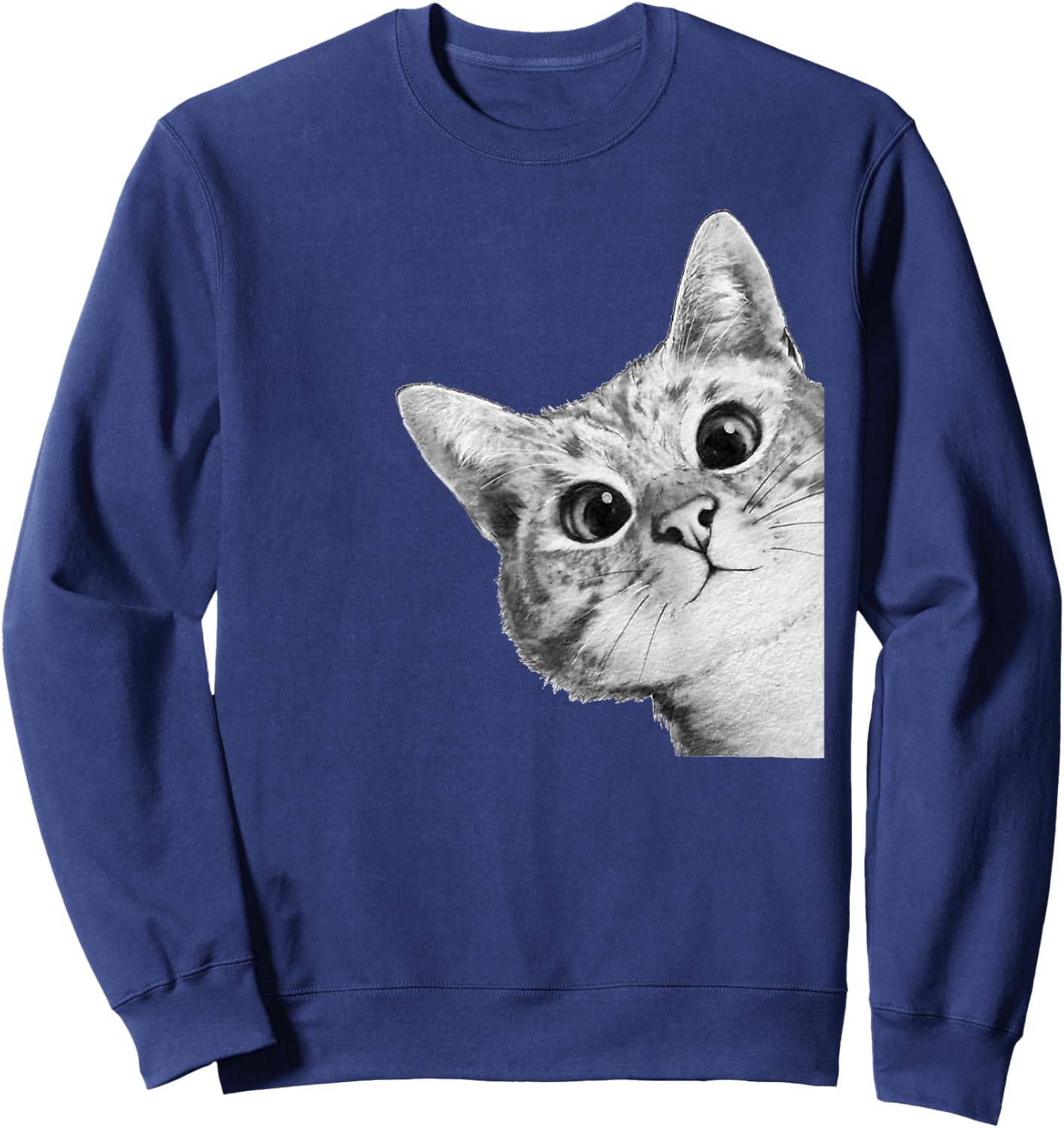 Cute Adorable Kitty Cat Women Girls Kids Sweatshirt - Sweatshirt | Navy