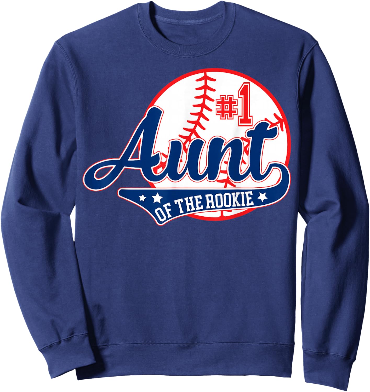 Aunt Rookie of Year 1st Birthday Baseball Theme Matching Sweatshirt - Sweatshirt | Navy