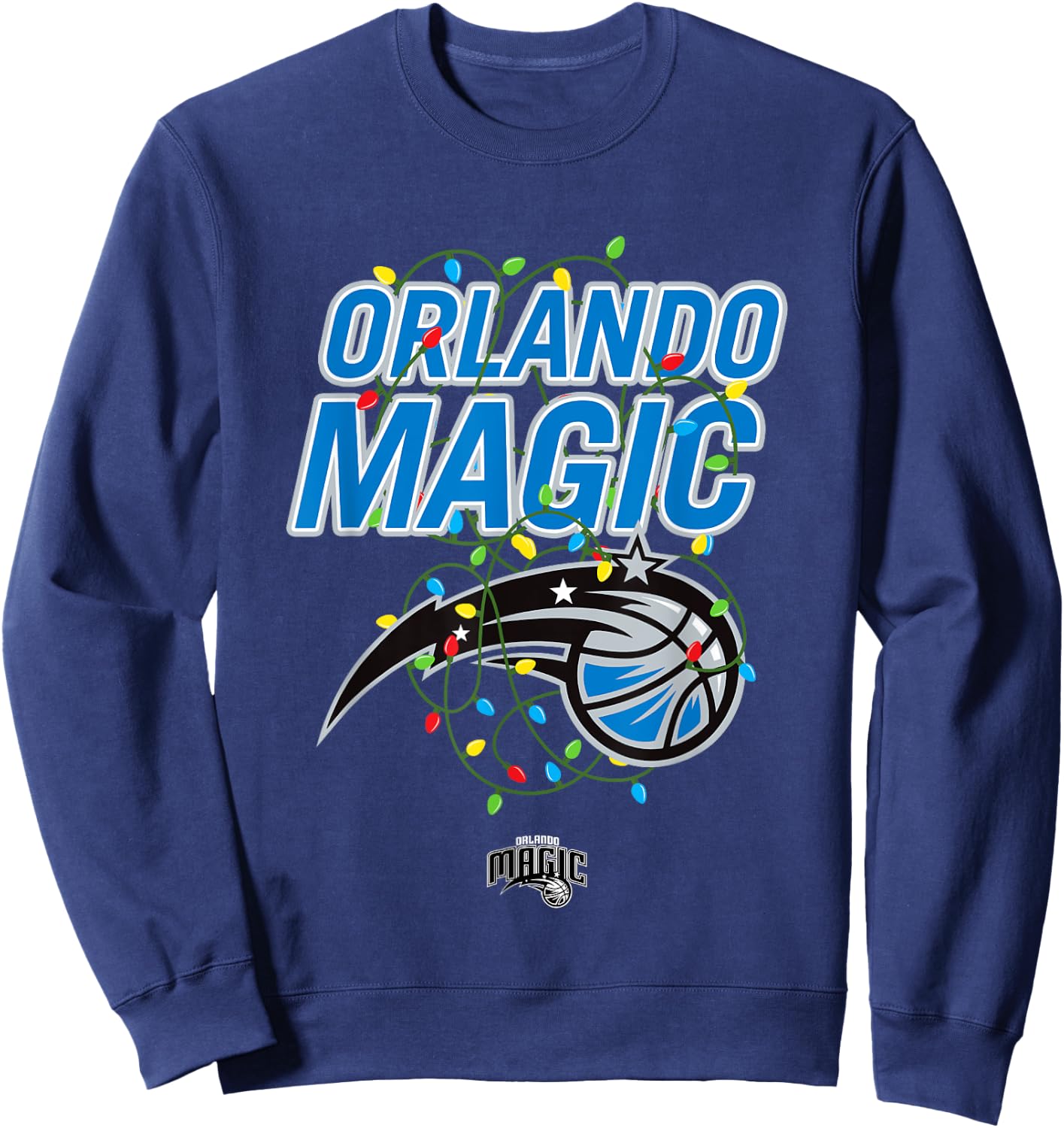 NBA Orlando Magic Christmas Lights Holiday Logo Sweatshirt - Sweatshirt | Navy