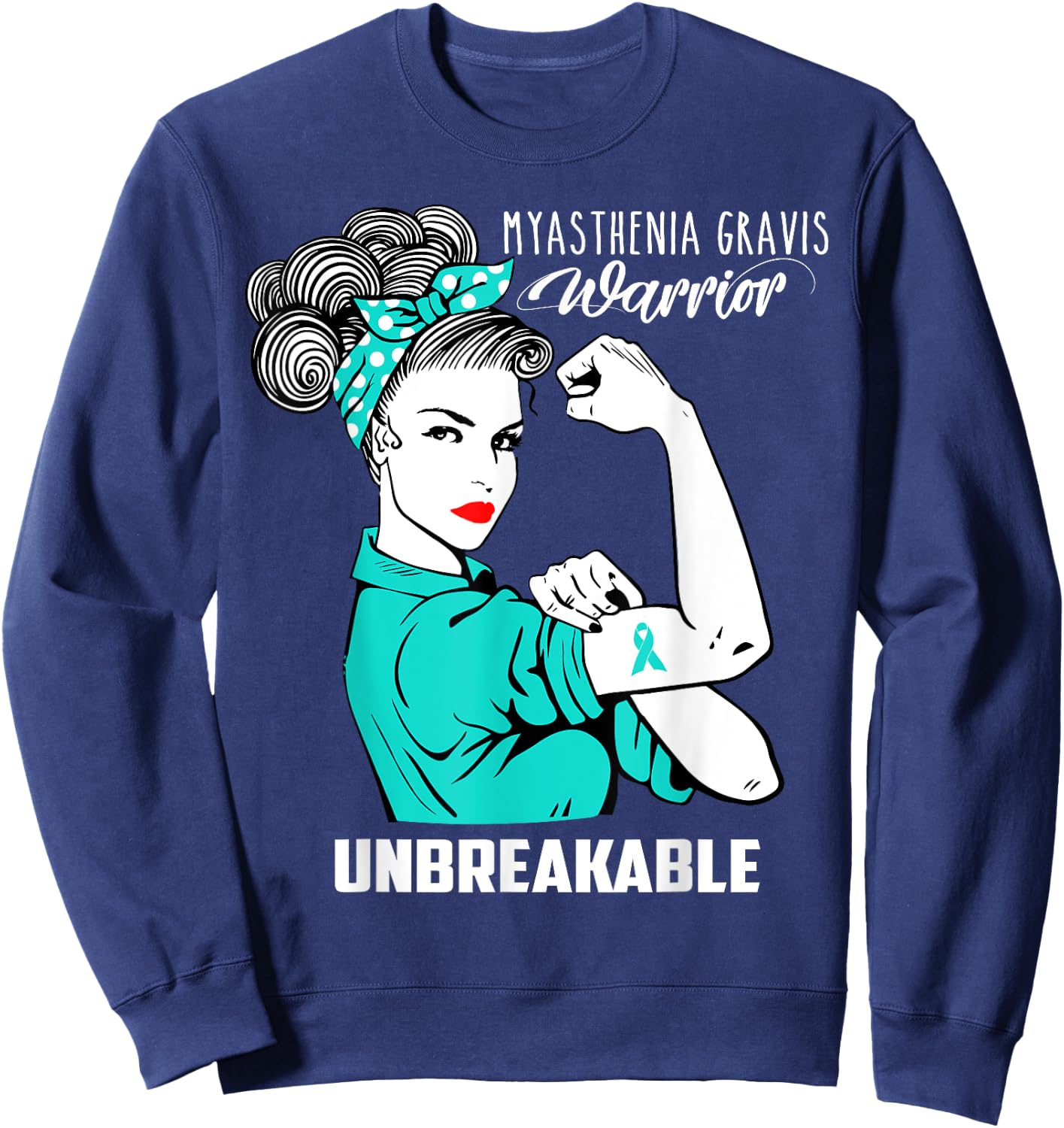 Myasthenia Gravis Warrior Unbreakable Shirt Awareness Gift Sweatshirt - Sweatshirt | Navy