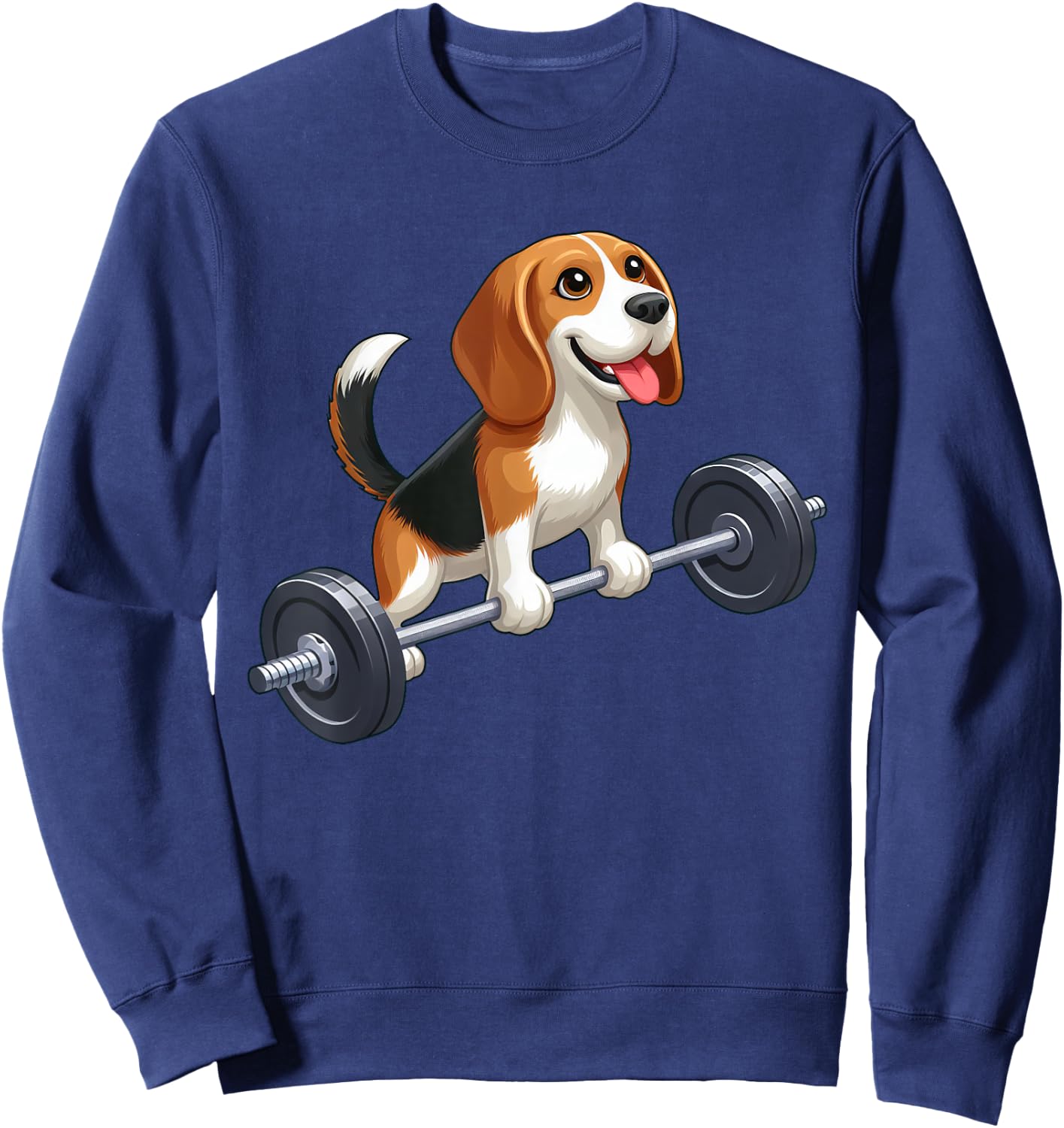 Beagle Barbell Dog Fitness Workout Men Women Sweatshirt - Sweatshirt | Navy