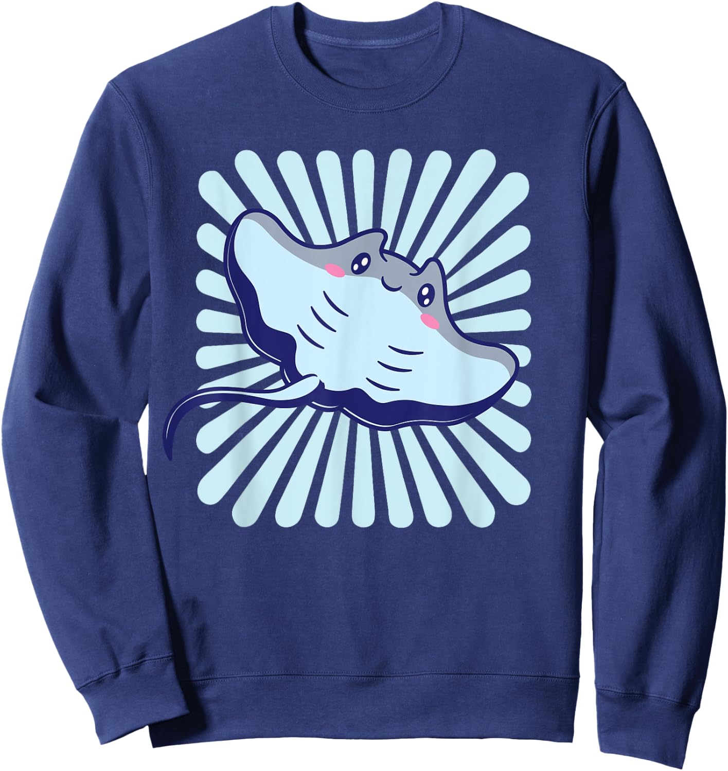 Stingray Manta Ray Kawaii Sea Ocean Animal Sweatshirt - Sweatshirt | Navy