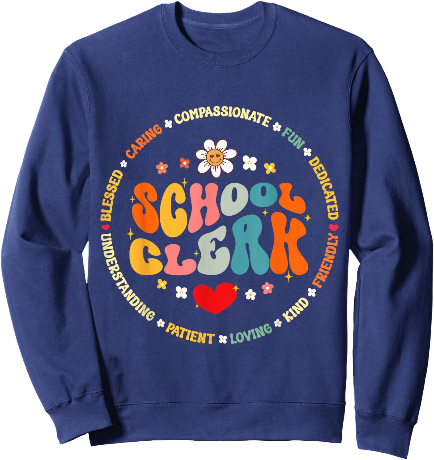 Attendance School Clerk Appreciation Week Back to School Sweatshirt - Sweatshirt | Navy