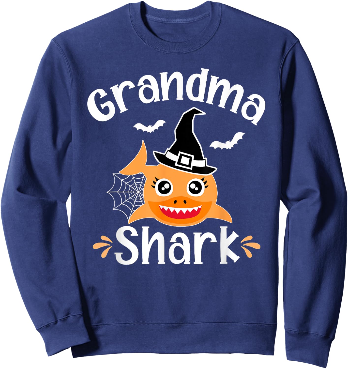 Grandma Shark Funny Halloween Grandmother Sweatshirt - Sweatshirt | Navy