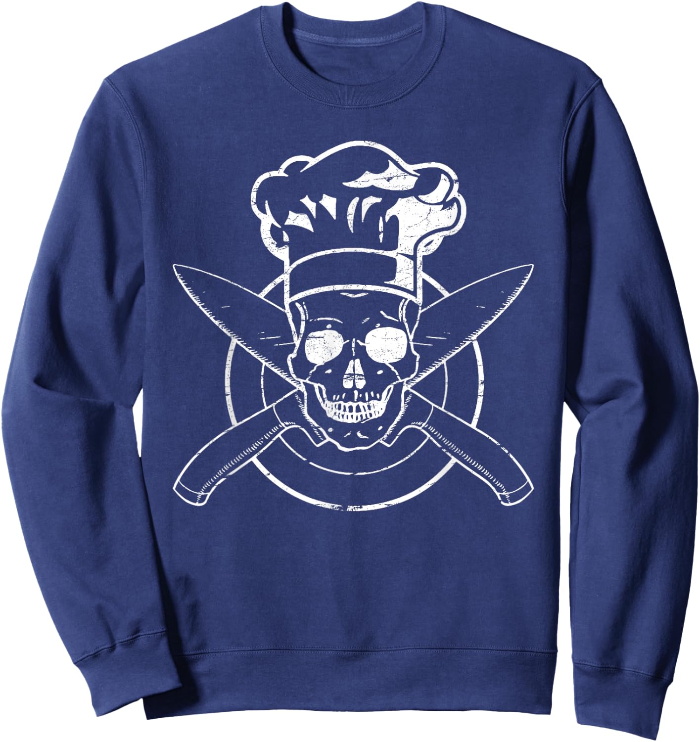 Chef Shirt Skull Chef's Hat Cooking BBQ Grilling Gift Sweatshirt - Sweatshirt | Navy