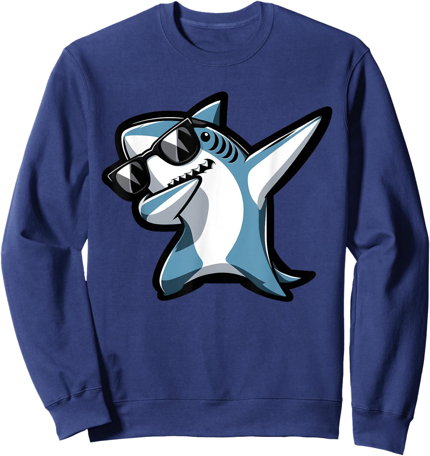 Cool Dabbing Shark Sunglasses Sea Animal Birthday Parties Sweatshirt - Sweatshirt | Navy