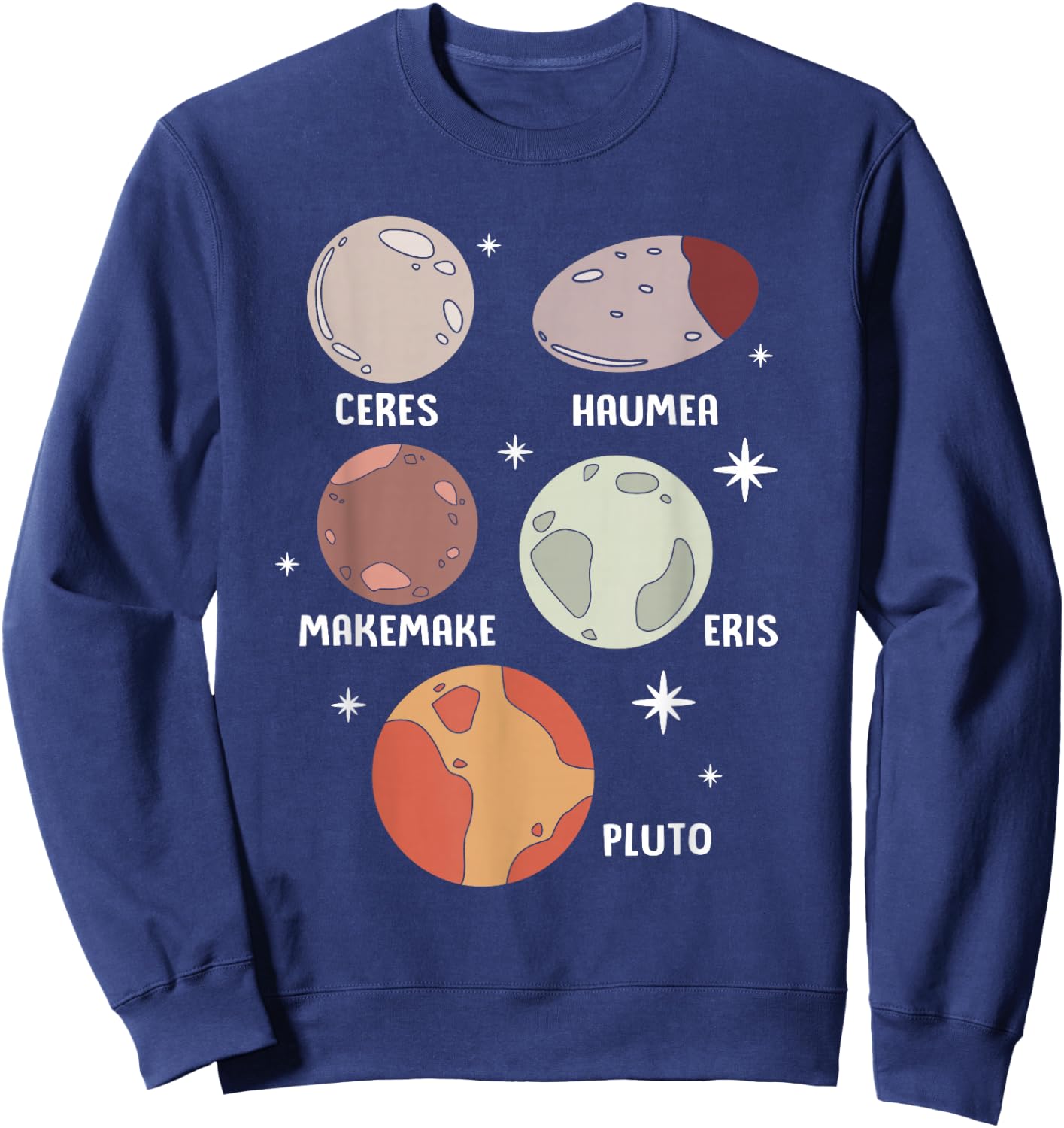 Outer Space Solar System Dwarf Planet for Kids Sweatshirt - Sweatshirt | Navy