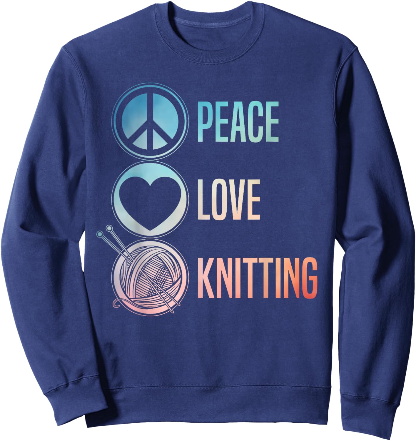 Funny Knitting Art Men Knit Yarn Lover Knitter Sweatshirt - Sweatshirt | Navy