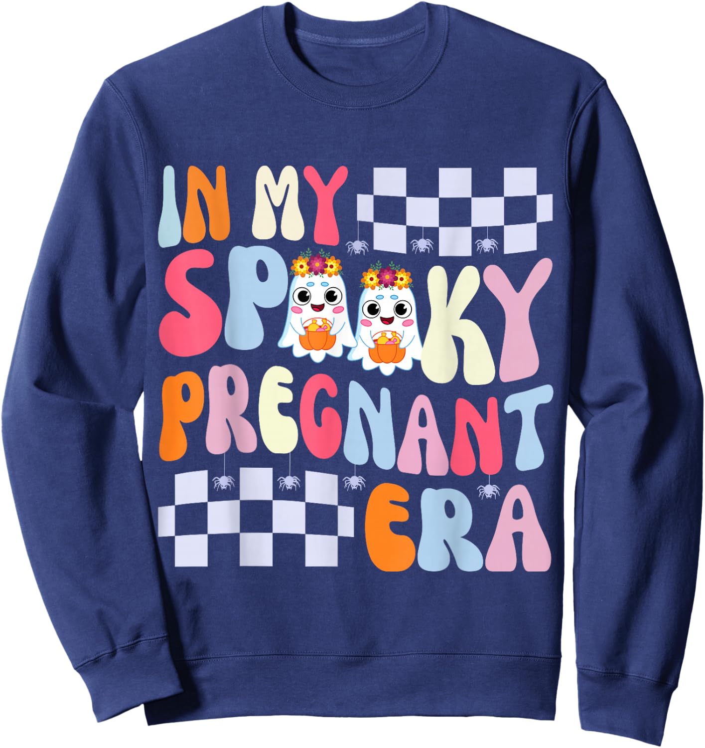 In My Spooky Pregnant Era Maternity Ghost Sweatshirt - Sweatshirt | Navy