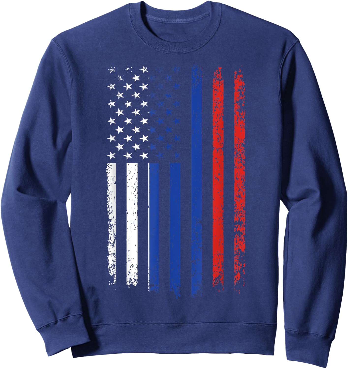 Russian American Flag Russian Roots Russian Federation Sweatshirt - Sweatshirt | Navy
