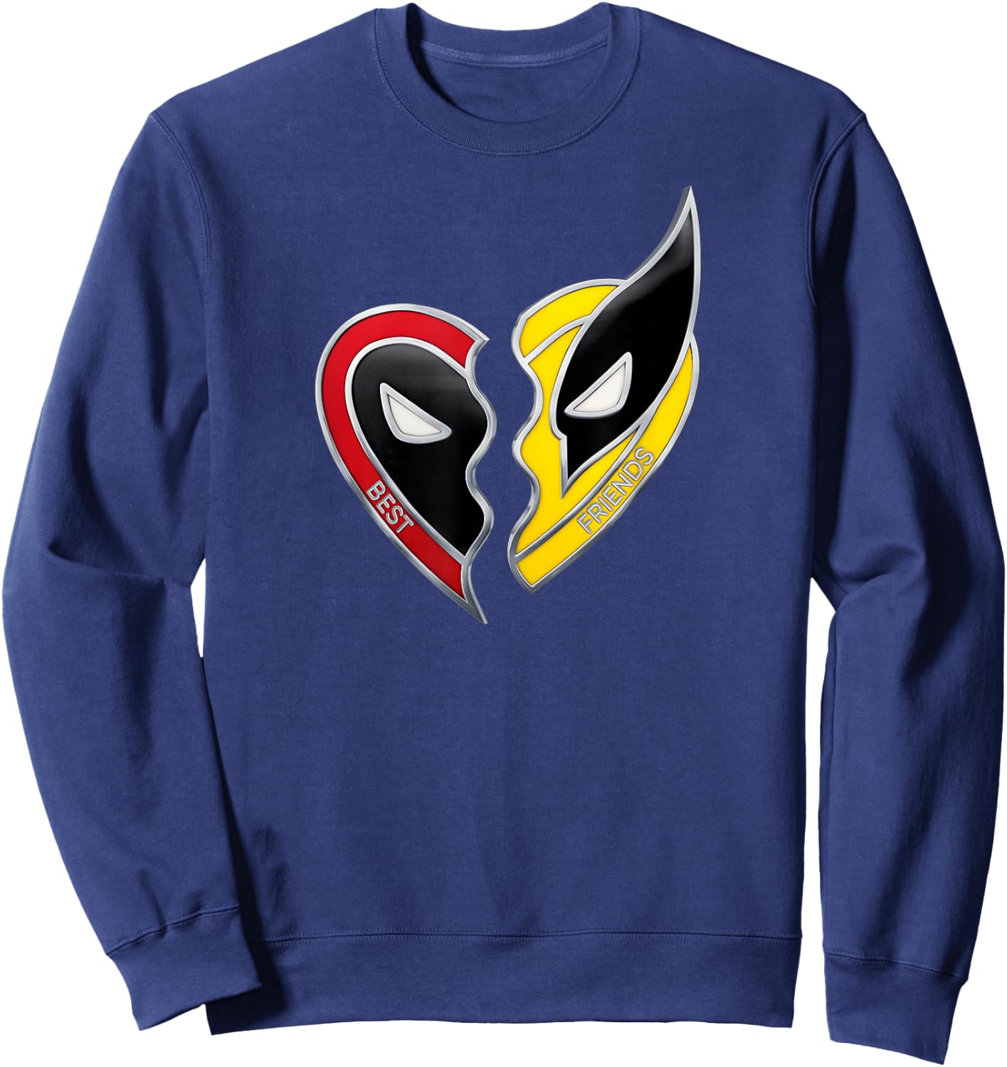 Marvel Studios Deadpool & Wolverine Best Friends Heart Charm Sweatshirt - Sweatshirt | Navy