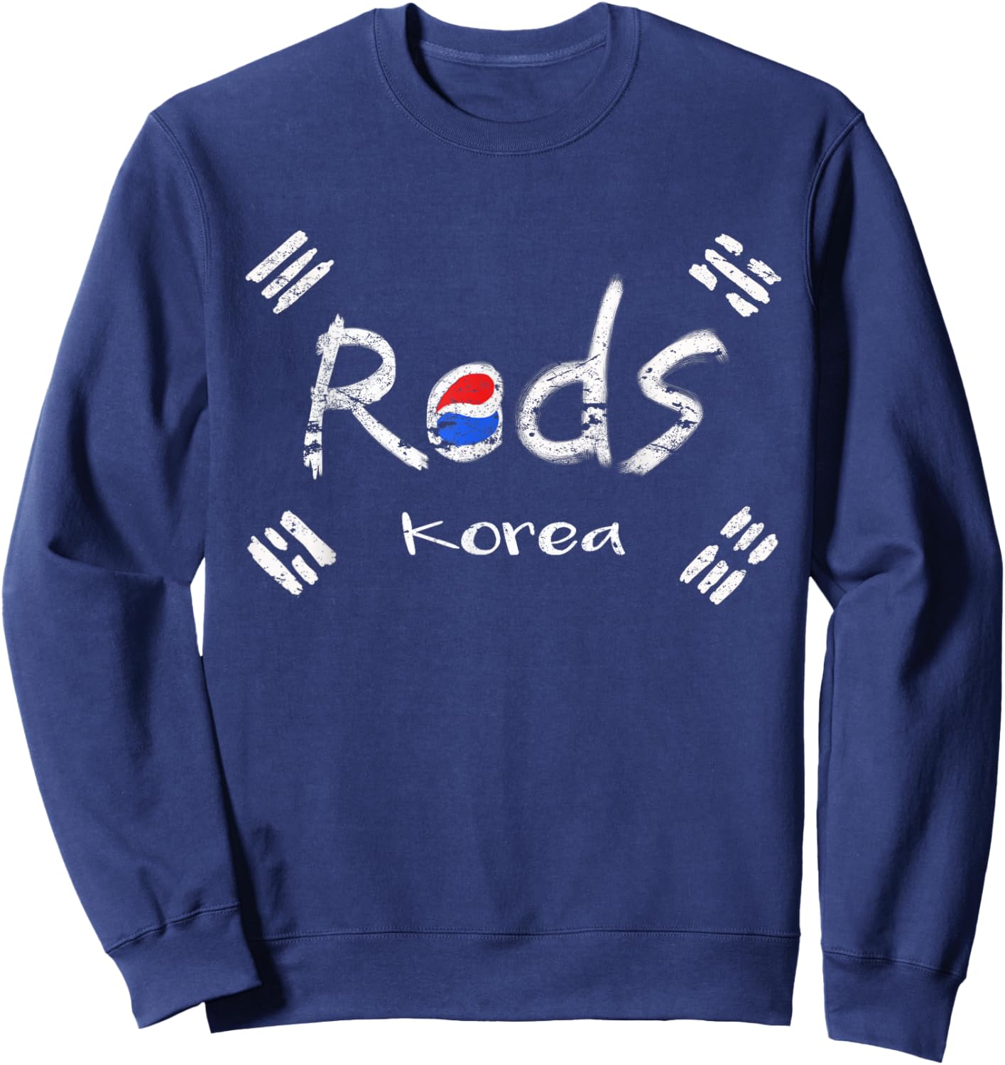 Korean soccer red with korean flag Sweatshirt - Sweatshirt | Navy