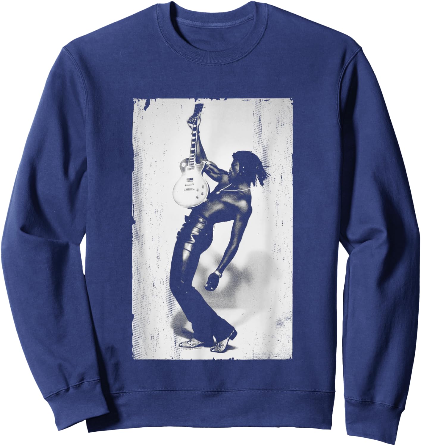 Singer Seal Guitar Studio Shot Distress By Simon Fowler Sweatshirt - Sweatshirt | Navy