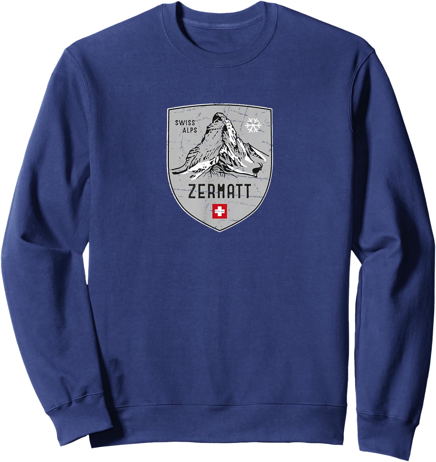Zermatt Matterhorn Mountain Switzerland Emblem Sweatshirt - Sweatshirt | Navy