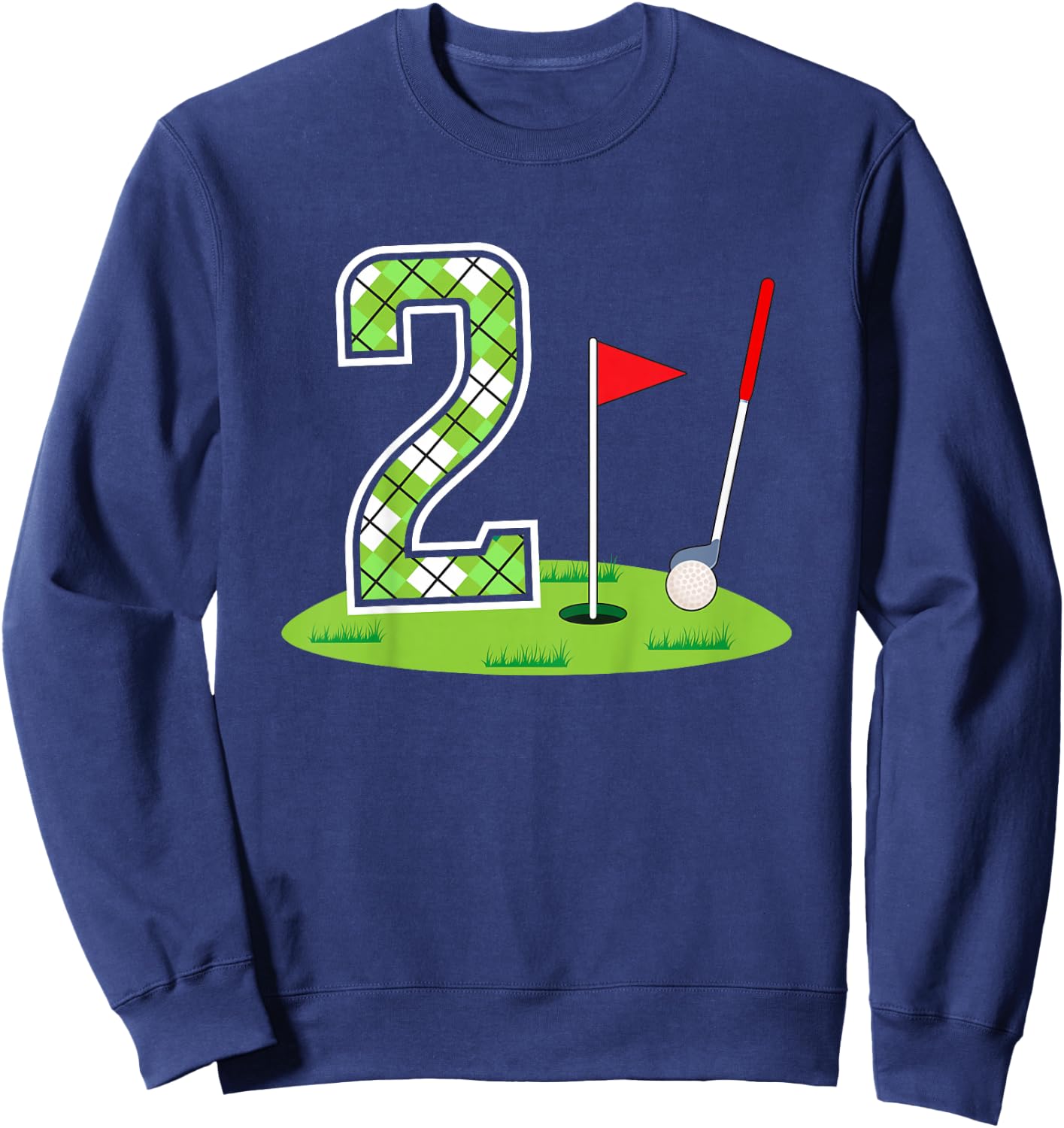Kids 2nd Birthday Party Golf Boy Two Year Old Golf Player Sweatshirt - Sweatshirt | Navy