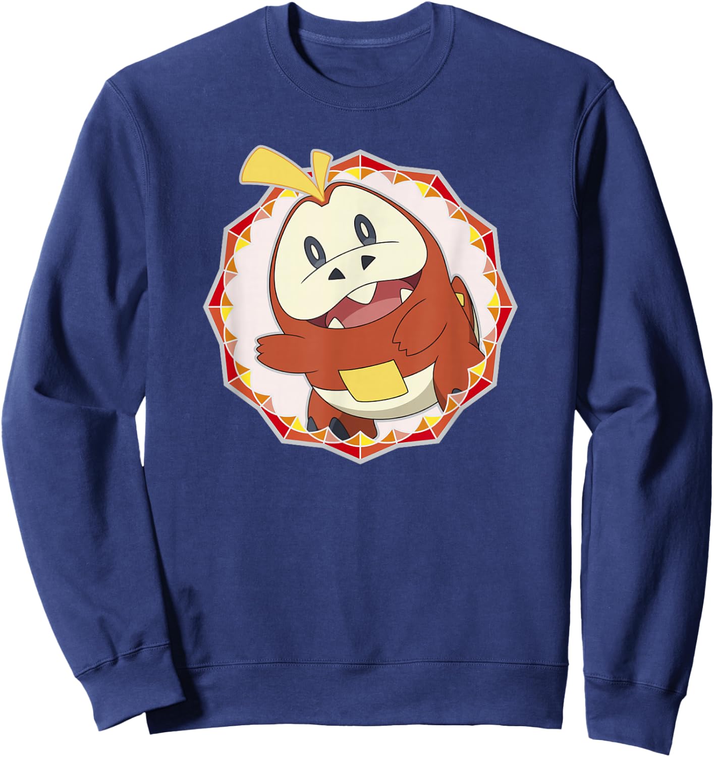 Pokémon Fuecoco Crystal Sparkle Geometric Center Portrait Sweatshirt - Sweatshirt | Navy