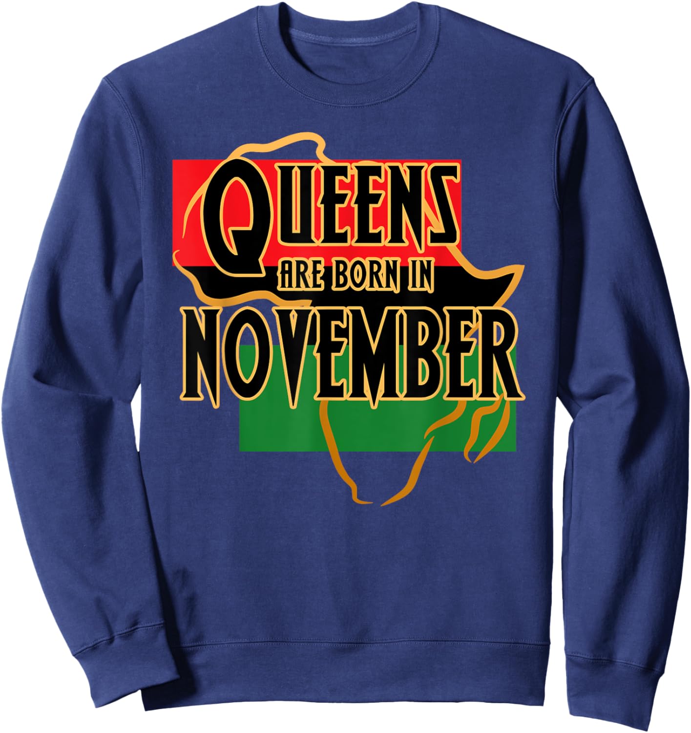November Birthday Shirt Afro American Black Women Girls Sweatshirt - Sweatshirt | Navy