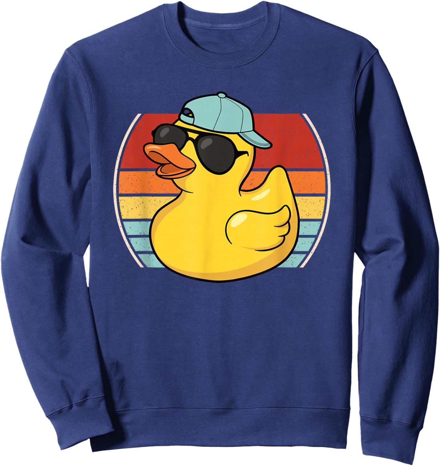 Cool Rubber Duck Retro Ruber Duck Lover Men Women Kids Sweatshirt - Sweatshirt | Navy