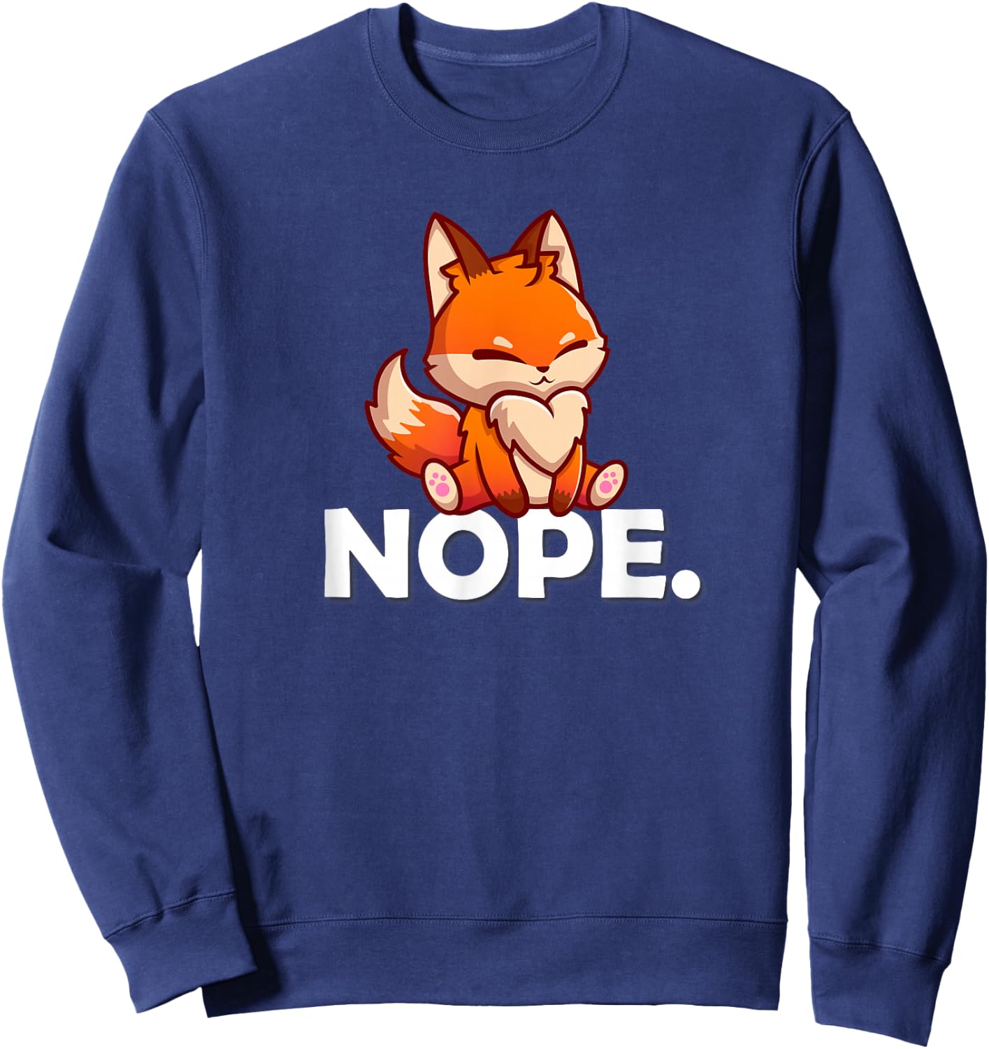 Cute Kawaii & Kids NOPE Red Fox Lover Sweatshirt - Sweatshirt | Navy