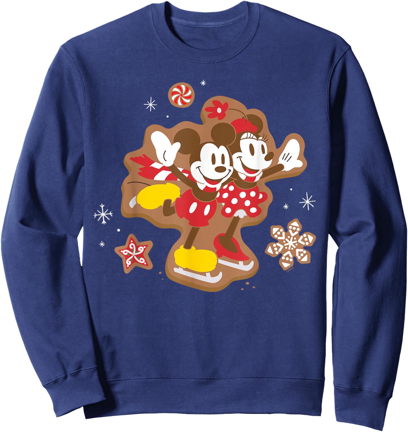 Disney Mickey & Minnie Ice Skating Gingerbread Holiday Sweatshirt - Sweatshirt | Navy