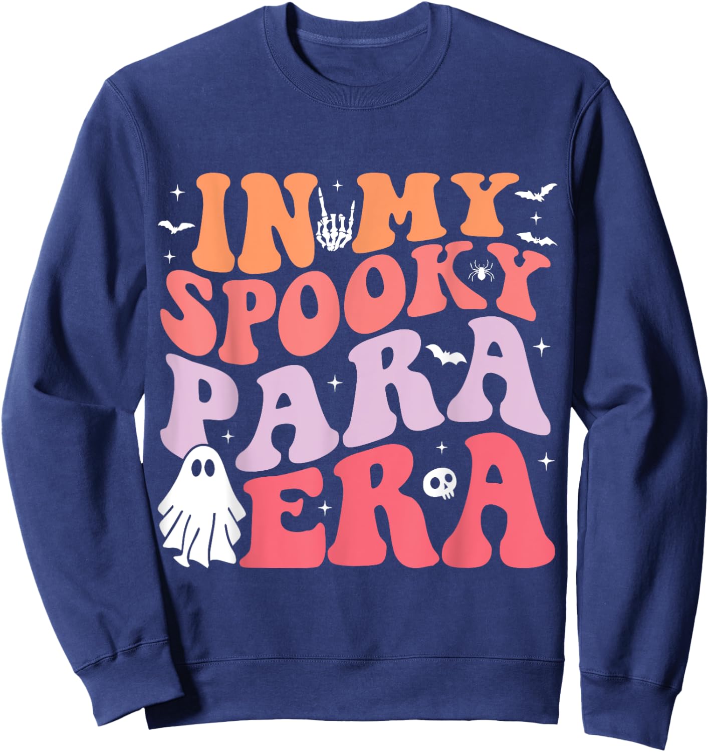 In My Spooky Para Era Retro Groovy Funny Halloween Parapro Sweatshirt - Sweatshirt | Navy