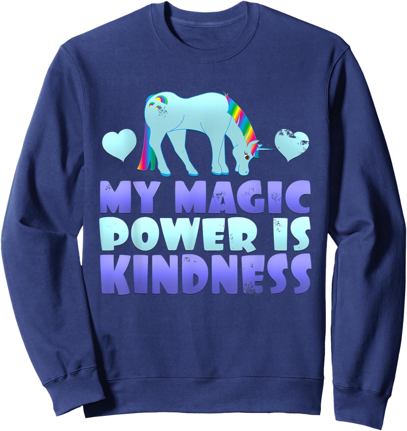 Cute Magic Power Is Kindness Unicorn Stop Bullying Sweatshirt - Sweatshirt | Navy