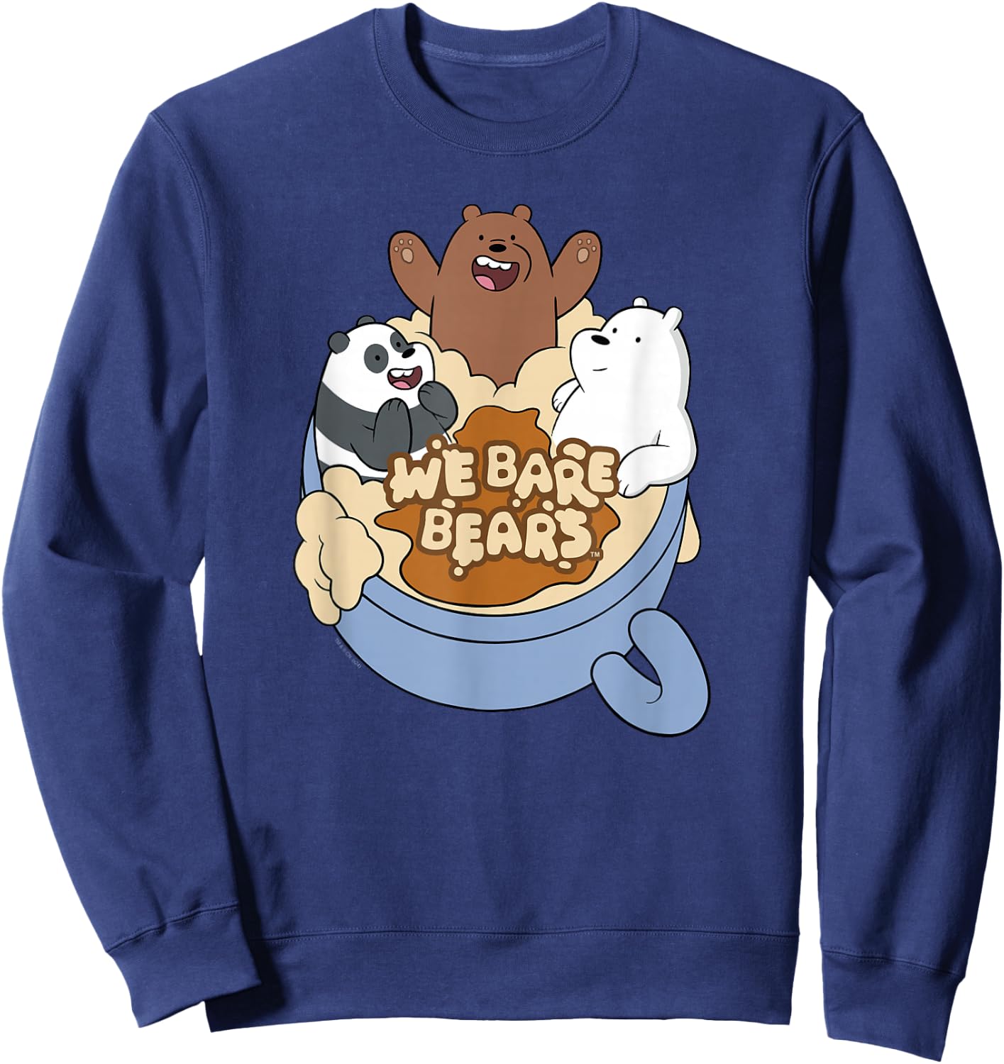 We Bare Bears Full Of Bears Cup Cute Cartoon Sweatshirt - Sweatshirt | Navy