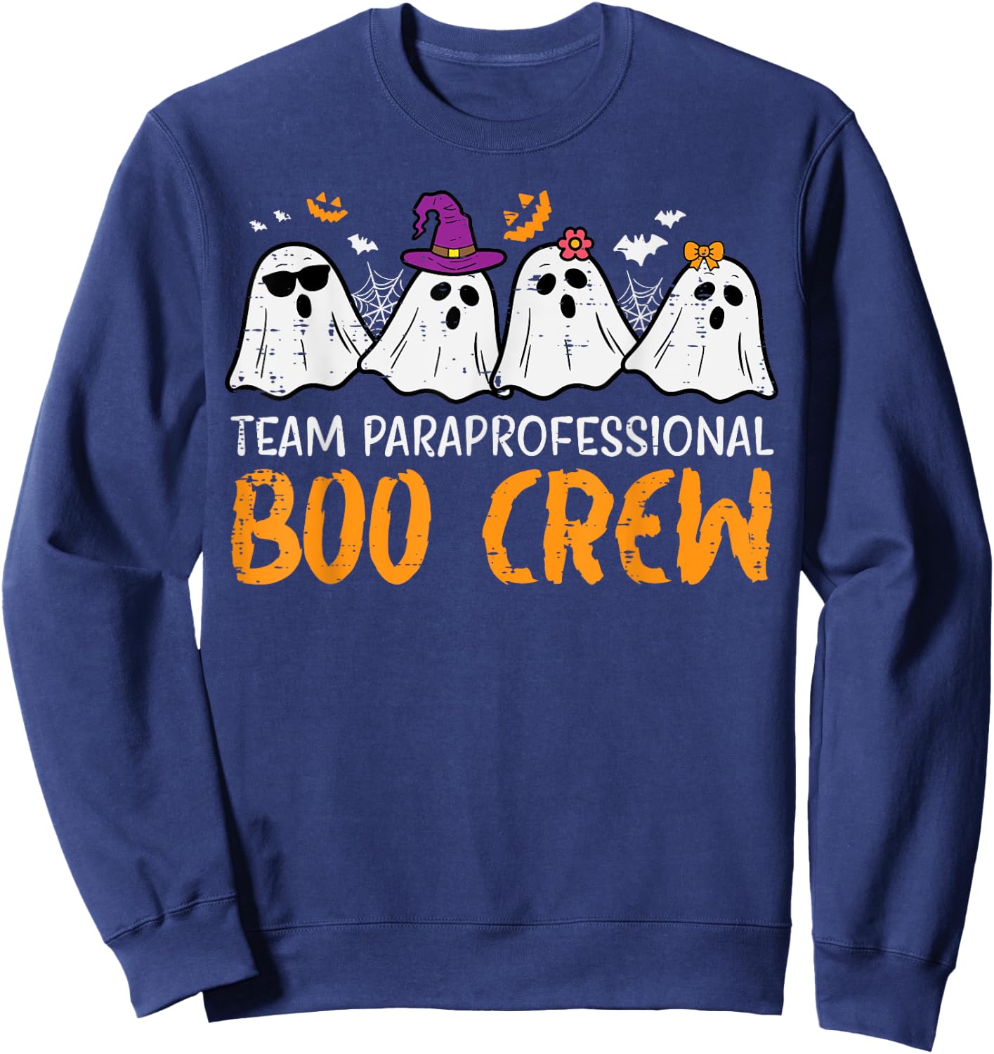 Halloween Team Paraprofessional Boo Crew Para Costume Women Sweatshirt - Sweatshirt | Navy