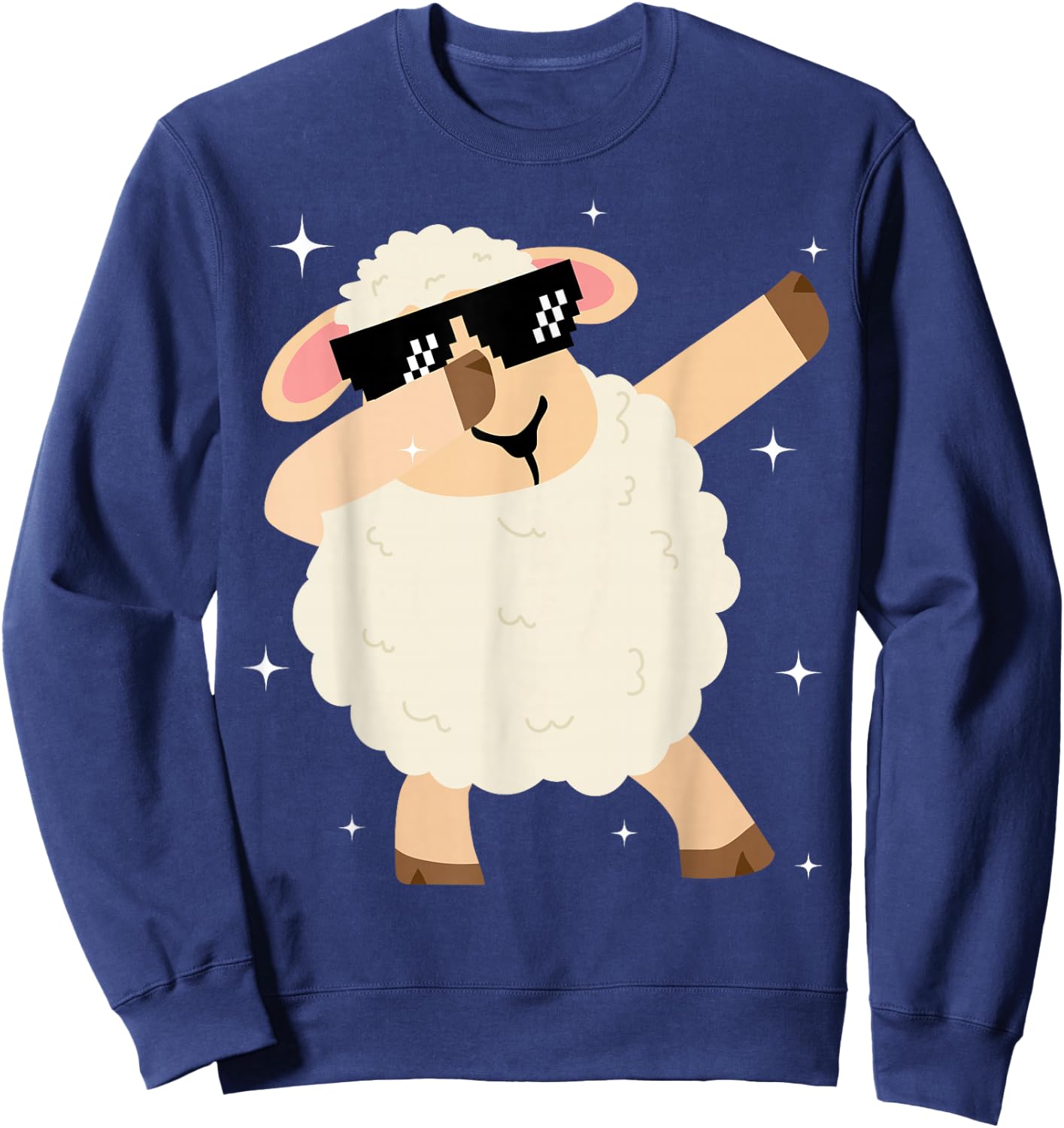 Men Women Kids Funny Sheep Dabbing Animals Wildlife Parties Sweatshirt - Sweatshirt | Navy