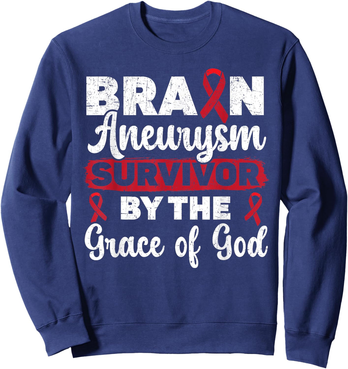 Brain Aneurysm Survivor Medical Condition Aneurysm Awareness Sweatshirt - Sweatshirt | Navy