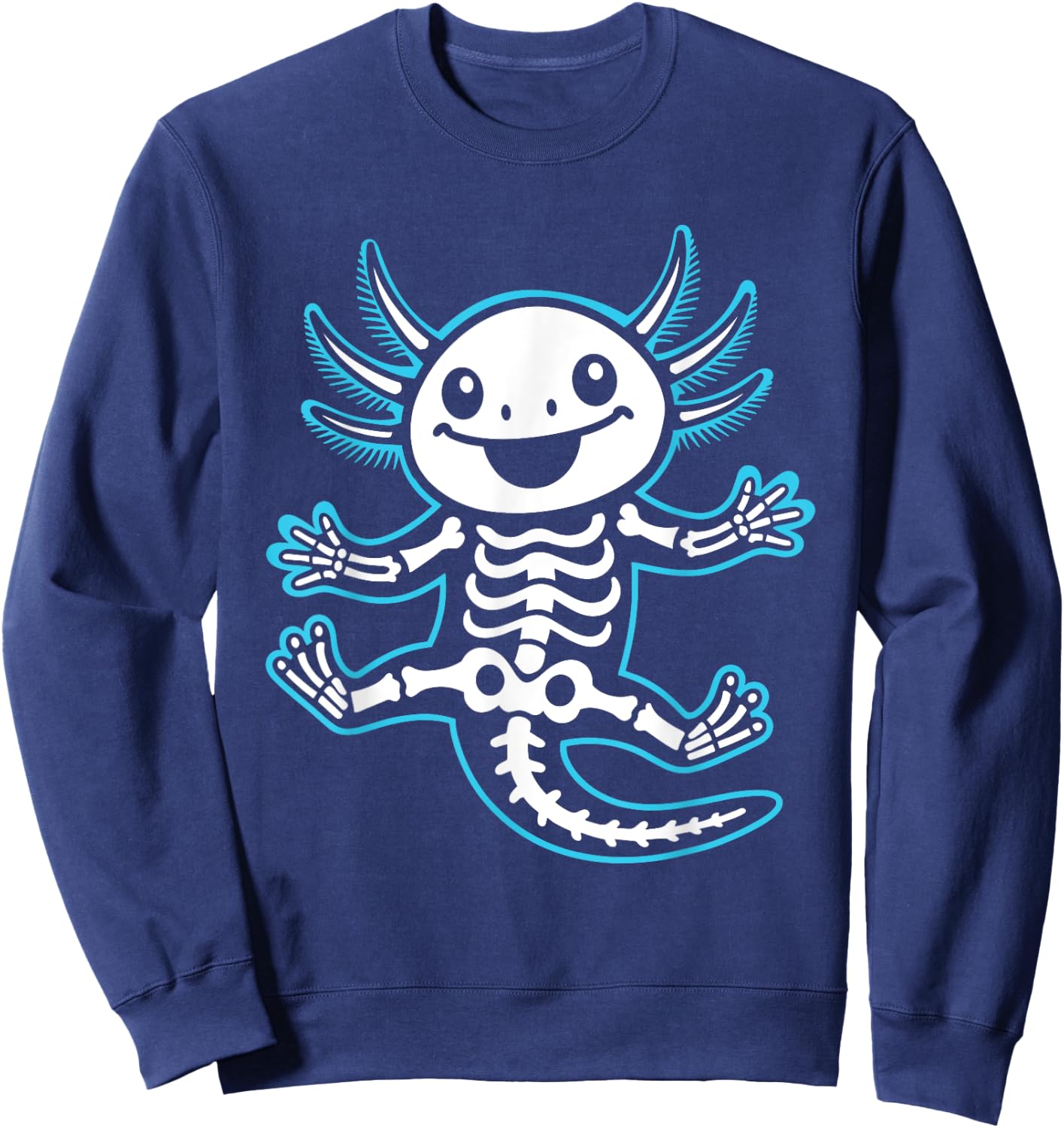 Funny Axolotl Skeleton X-Ray Boys Girls Sweatshirt - Sweatshirt | Navy