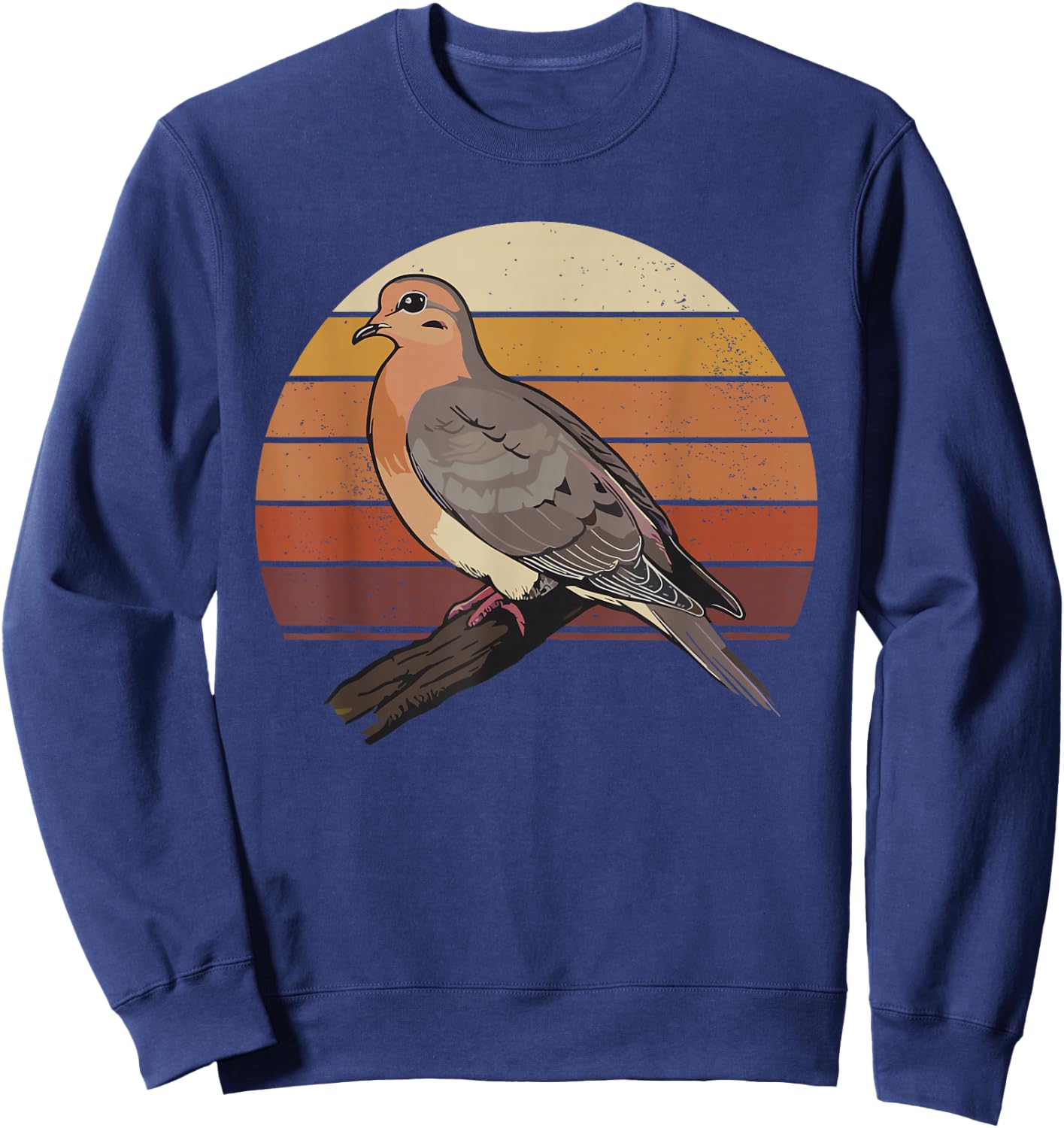 Mourning Dove Bird Lover Vintage Retro Sunset Bird Watching Sweatshirt - Sweatshirt | Navy