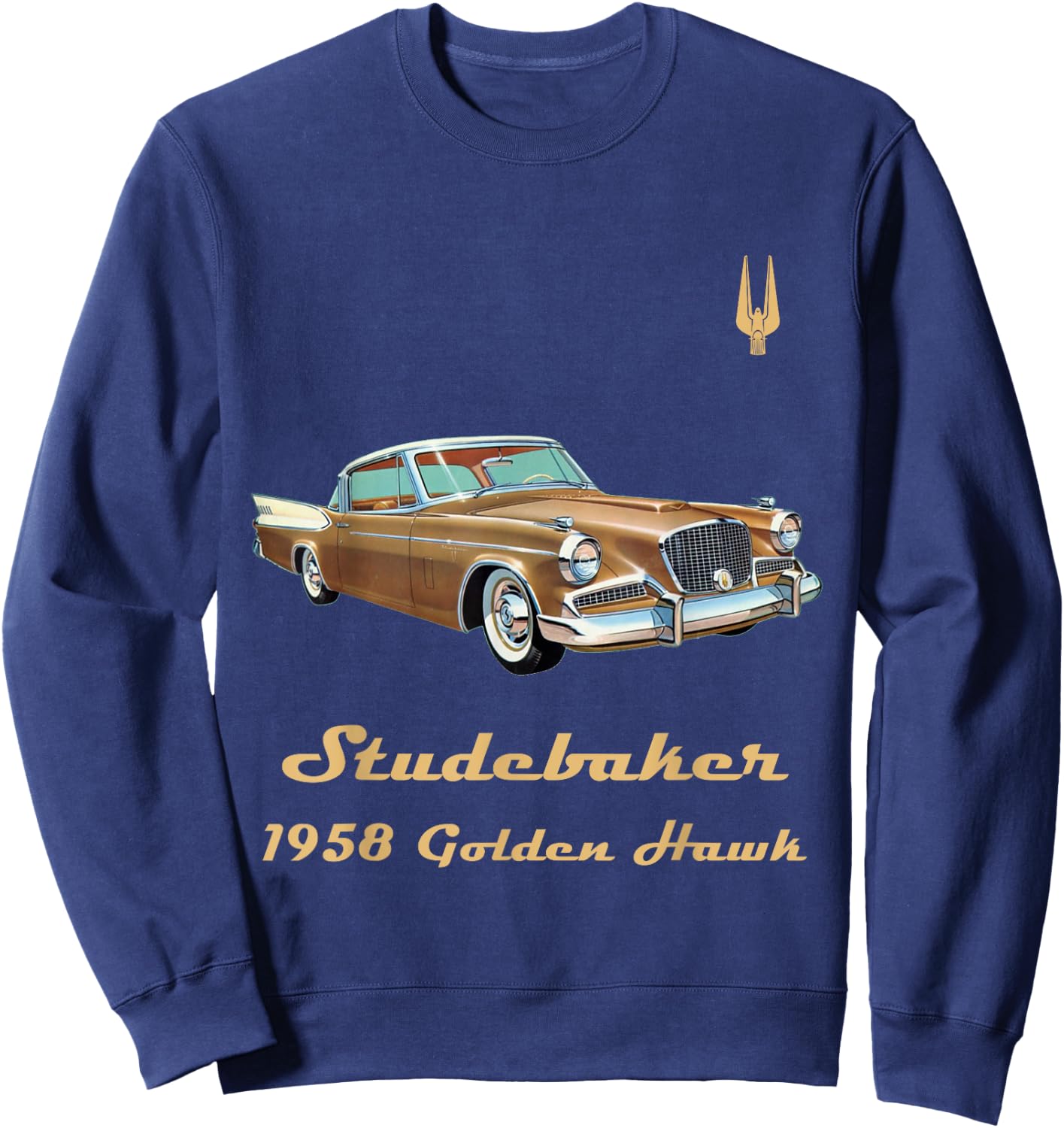 1958 Studebaker Golden Hawk Antique Vintage Car Sweatshirt - Sweatshirt | Navy