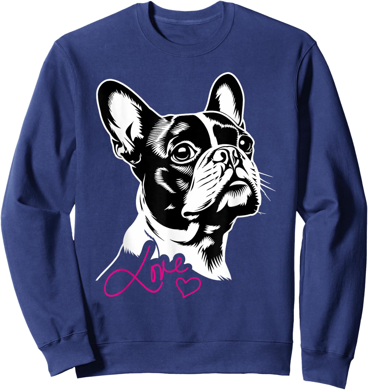 Boston Terrier Dog Boston Terrier Heart Men Women Kids Sweatshirt - Sweatshirt | Navy
