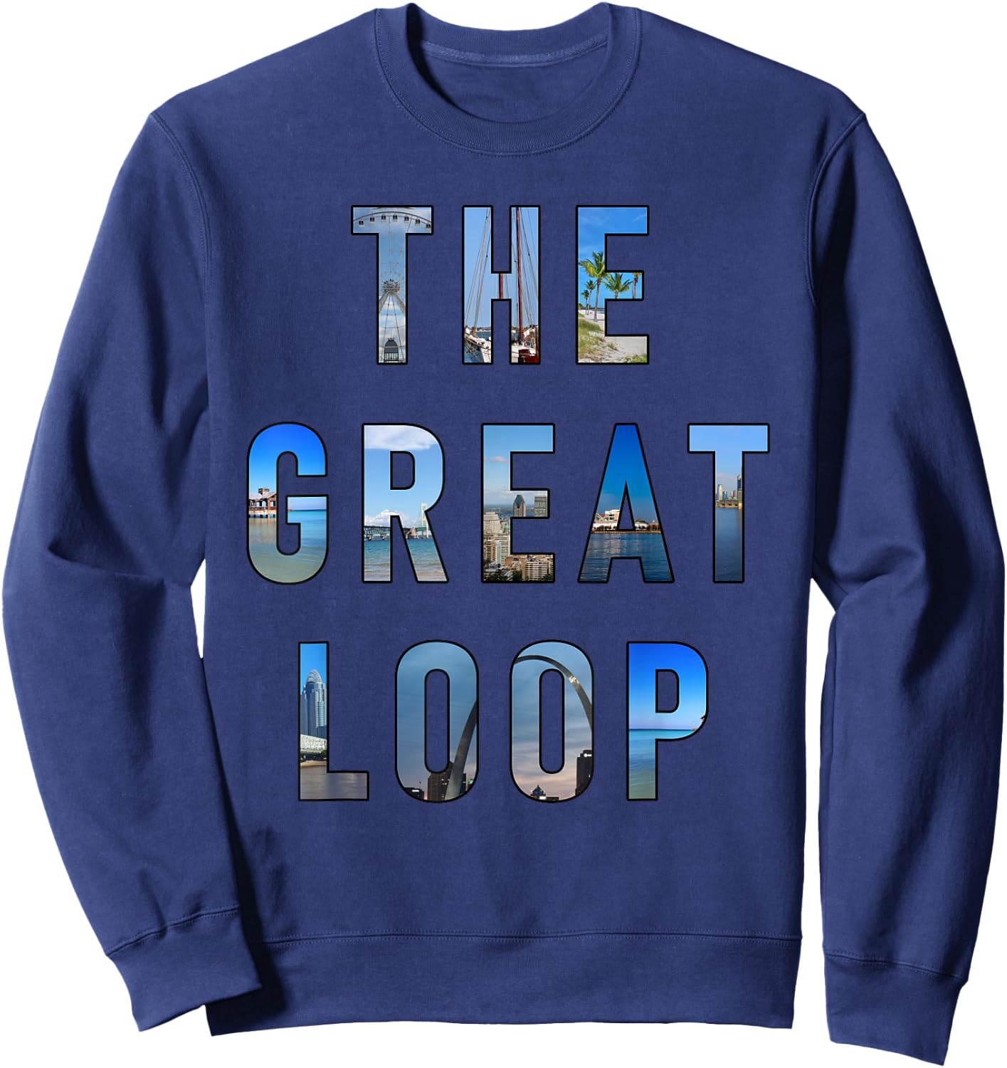 The Great Loop Looper Boating Travel Lifestyle Sweatshirt - Sweatshirt | Navy