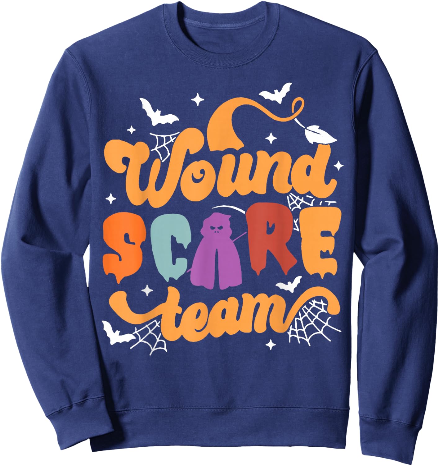 Wound Care Team Halloween Team Crew Nurse Practitioner Sweatshirt - Sweatshirt | Navy
