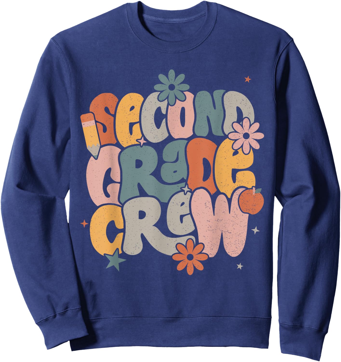Back To School Second Grade Crew 2nd Grade Teacher Men Women Kids Sweatshirt - Sweatshirt | Navy