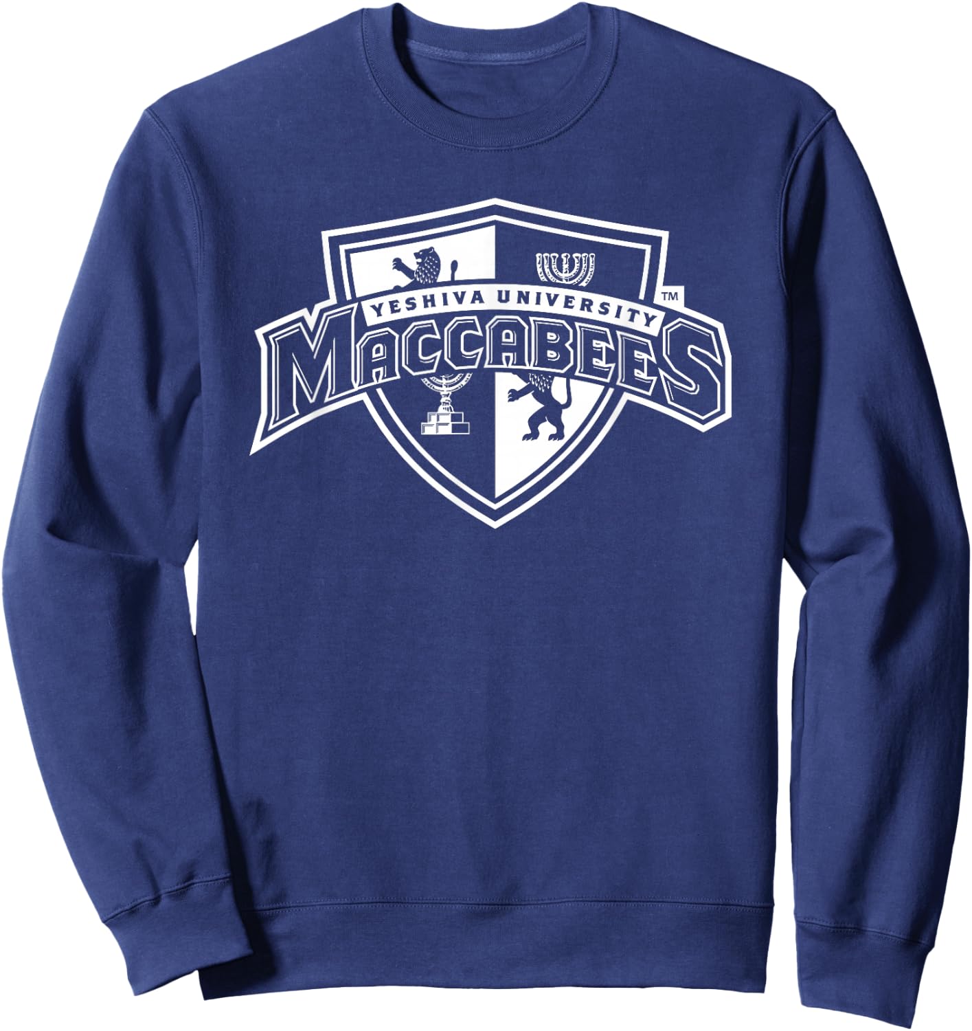 Yeshiva University Maccabee Shield Logo Sweatshirt - Sweatshirt | Navy