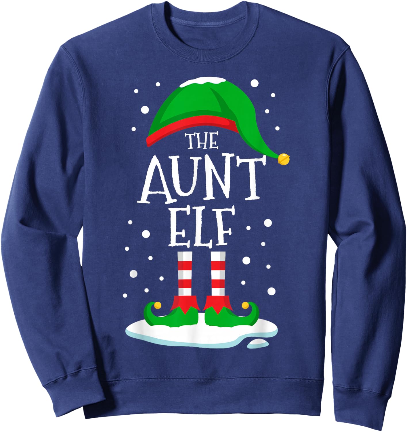 The Aunt Elf Christmas Family Matching Xmas Auntie Funny Sweatshirt - Sweatshirt | Navy