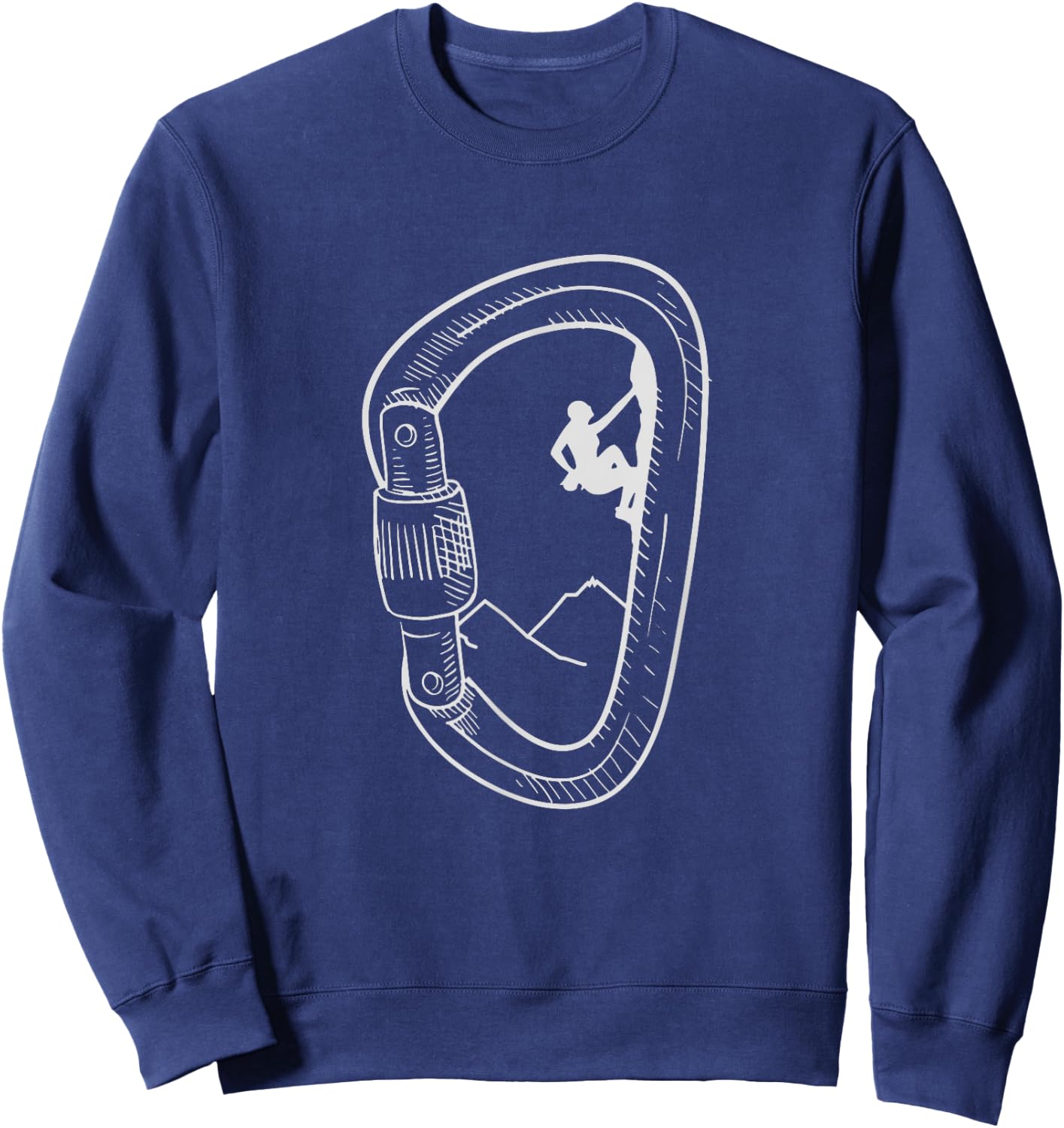 Rock Climbing Shirt Carabiner Mountain Climber Gift Sweatshirt - Sweatshirt | Navy