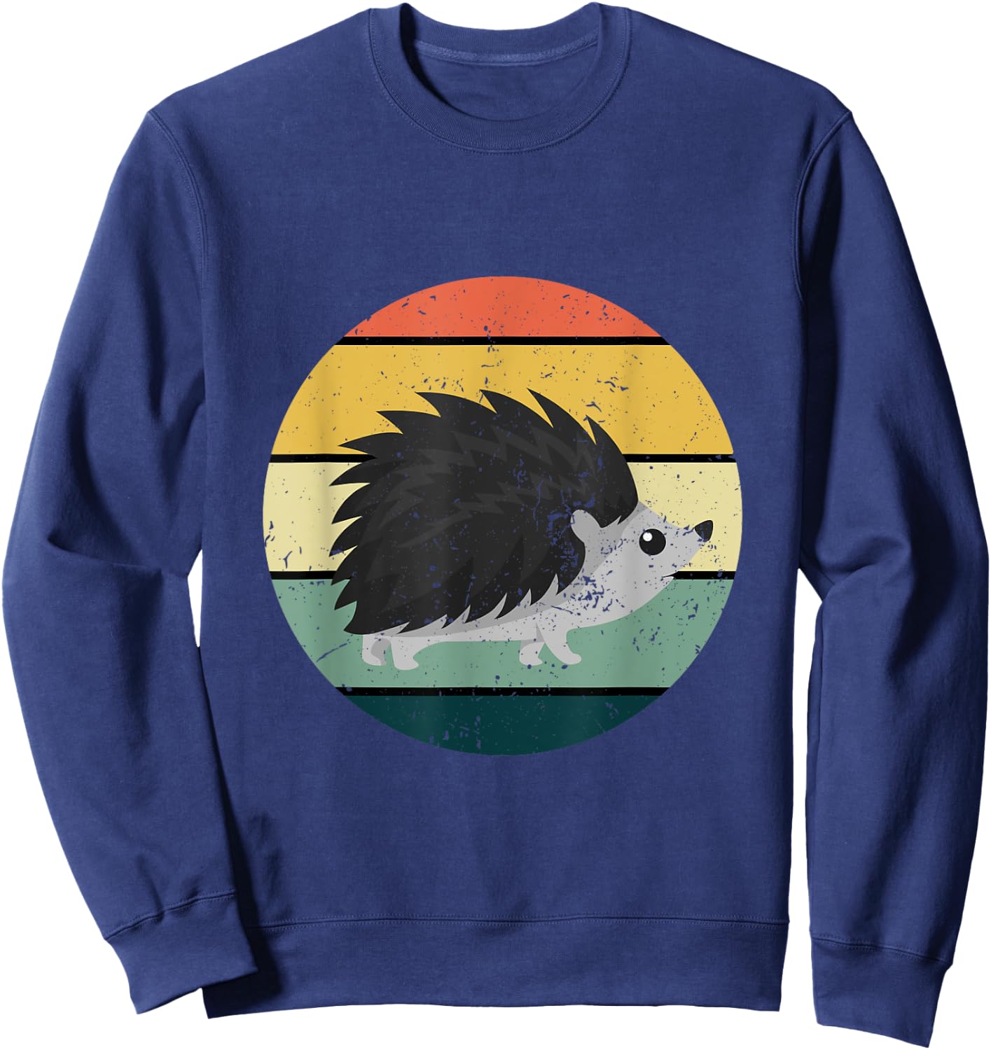 Retro Hedgehog Vintage Hedgehogs Cute Forest Animal Lover Sweatshirt - Sweatshirt | Navy