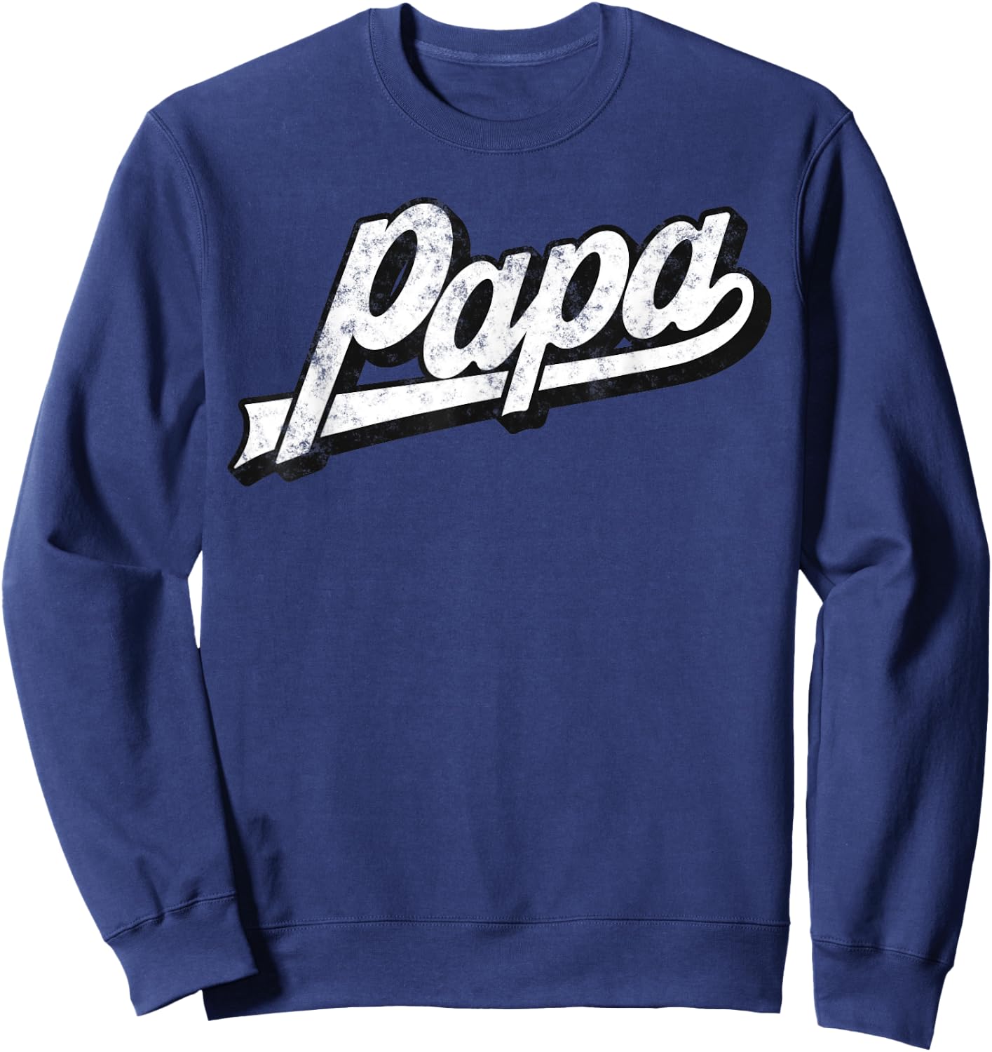 Papa Retro Style Birthday Father’s Day From Wife Daughter Sweatshirt - Sweatshirt | Navy