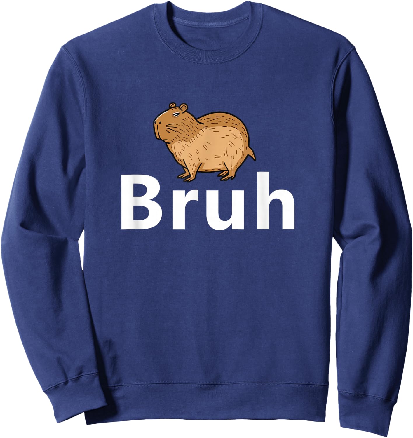 Capybara Bruh , Small, Black Sweatshirt - Sweatshirt | Navy
