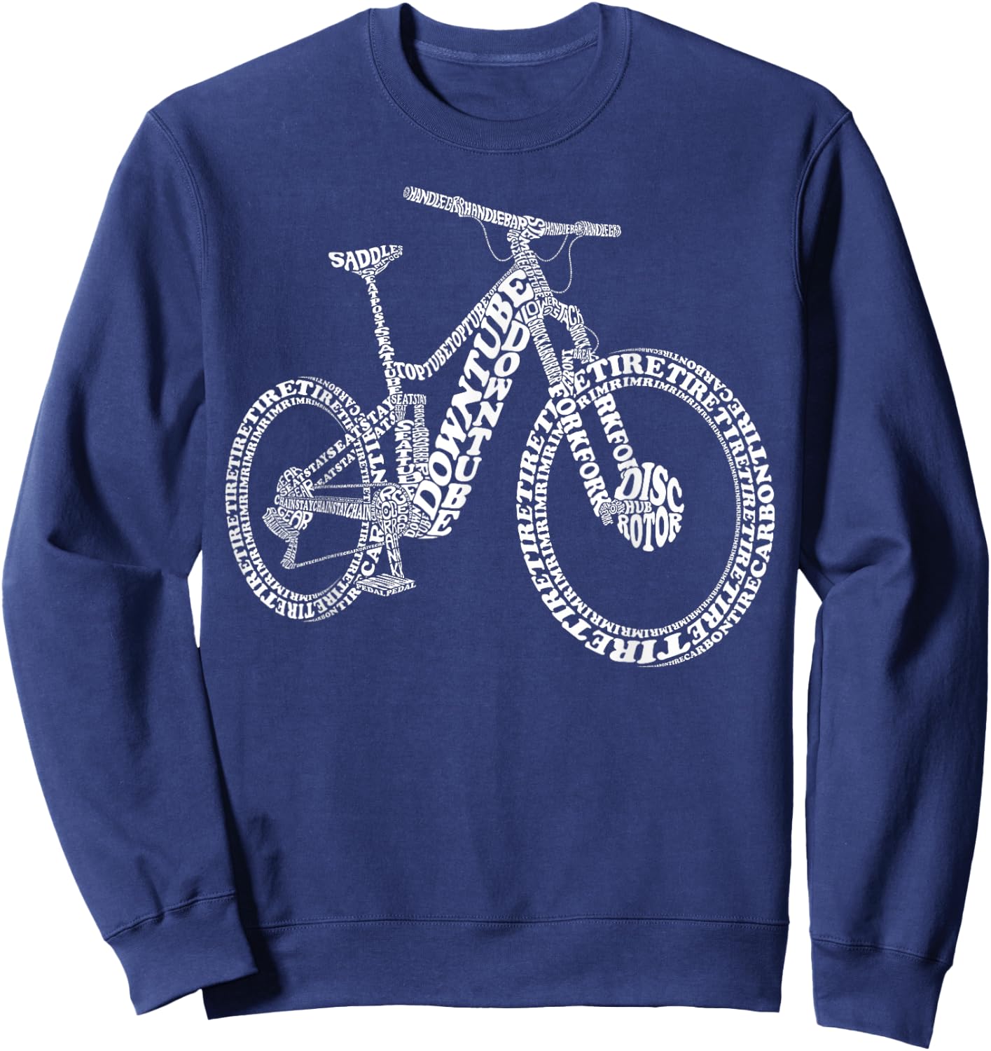 Bicycle Anatomy Biker Funny MTB Parts Mountain Bike Lover Sweatshirt - Sweatshirt | Navy